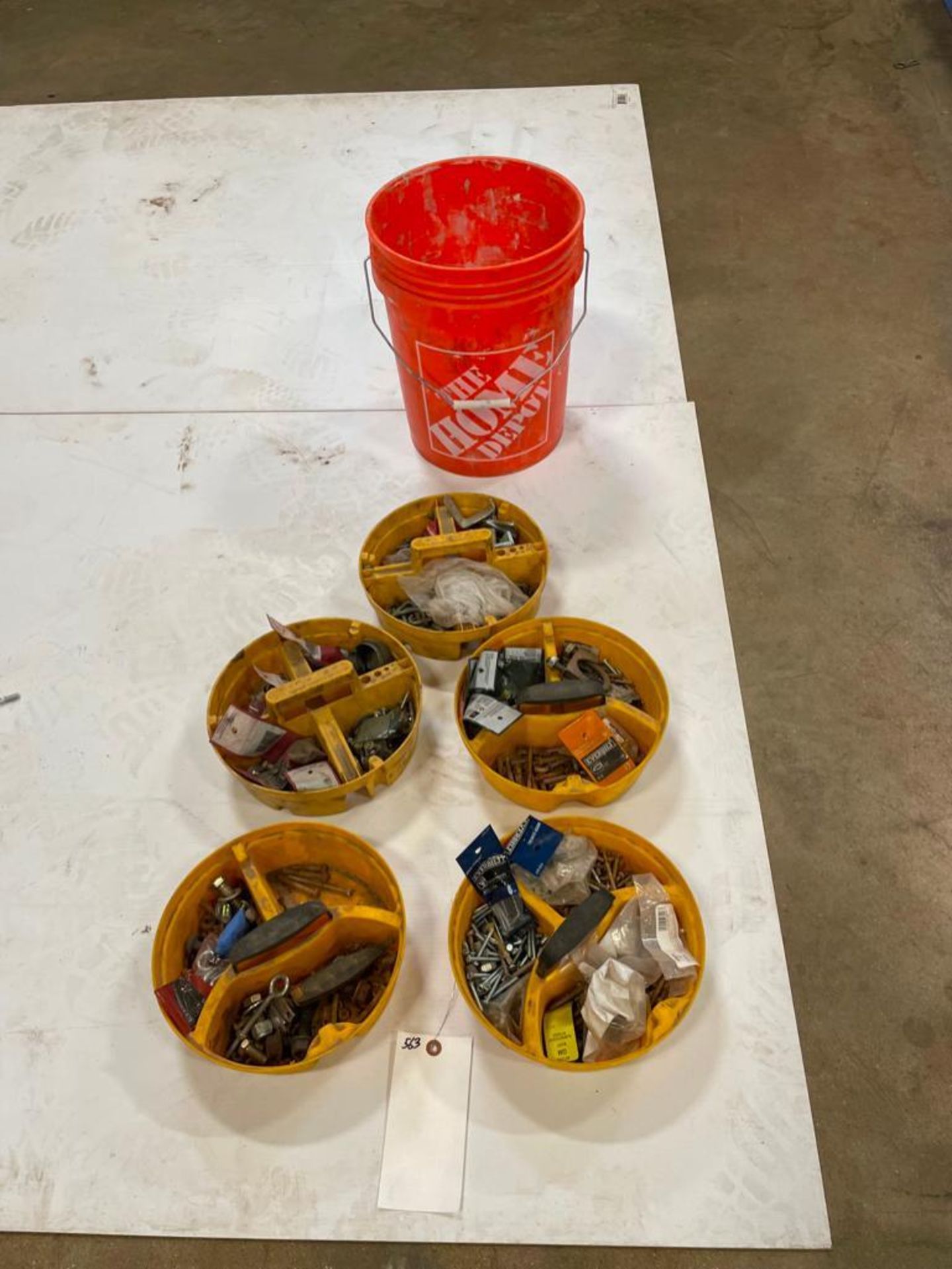 Bucket of Organizers with Nuts, Bolts, Washers, Etc. Located in Hazelwood, MO