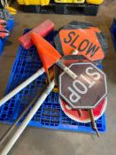 Pallet of Construction Signs. Stop, Slow, Located in Hazelwood, MO