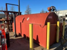 (1) 12' x 64" Horizontal Single Wall Tank, 2,000 Gal Tank Capacity with Pump. Located in Hazelwood,