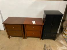 (3) Wood 2 Drawer Filing Cabinets with Keys. Located in Hazelwood, MO