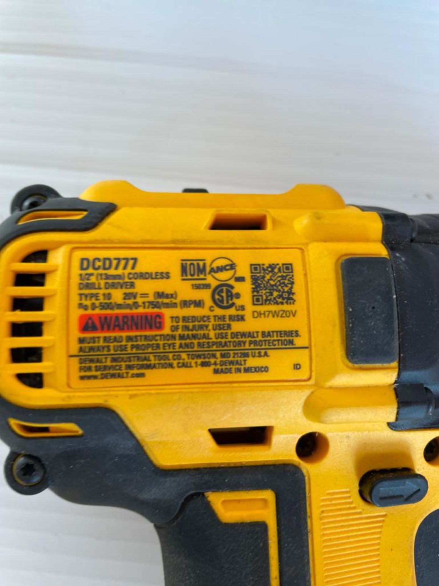 DeWalt DCD777 Cordless Drill Driver 1/2" with Battery, Charger & Case. Located in Hazelwood, MO - Image 6 of 8