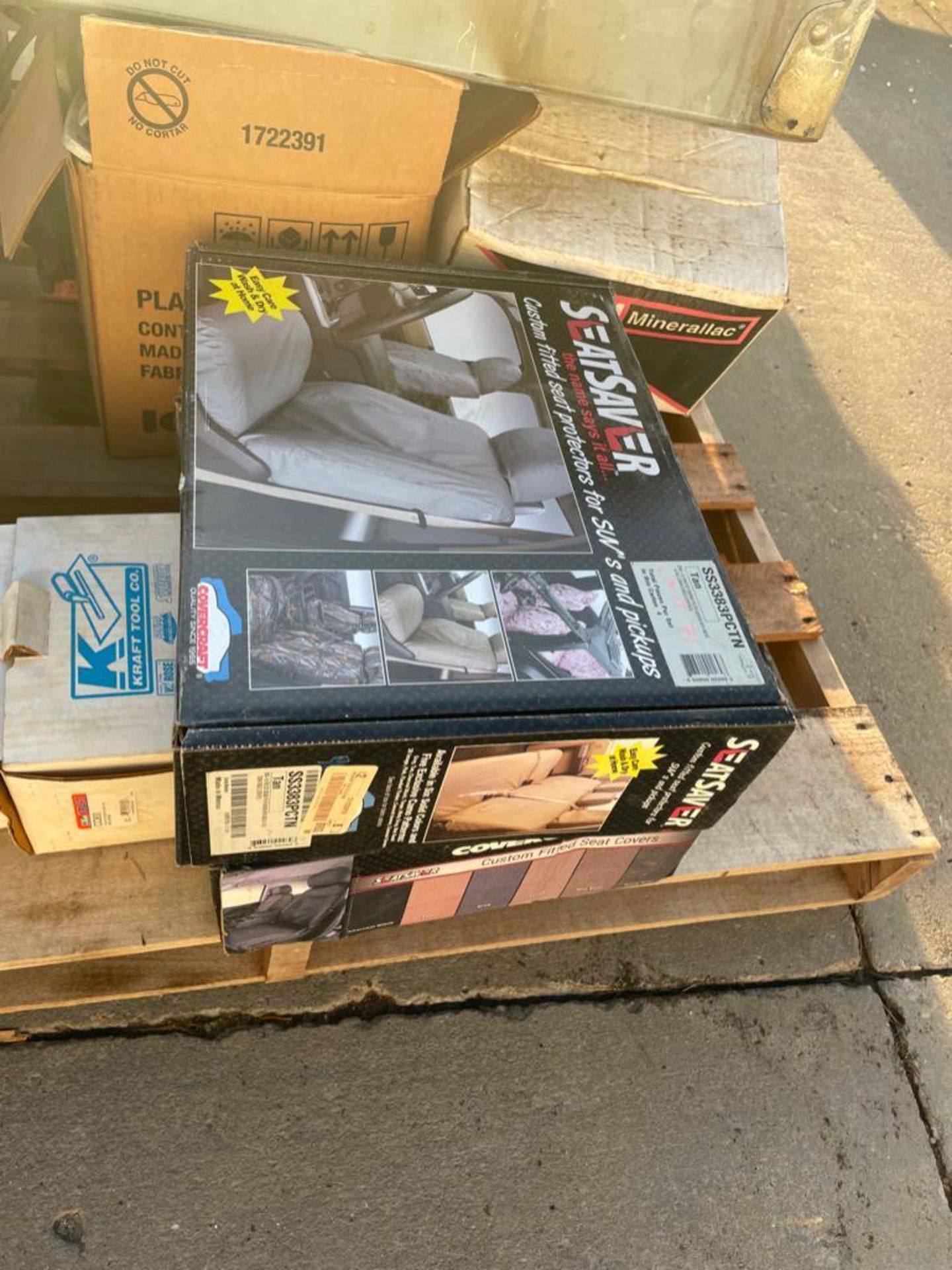 Pallet of Miscellaneous Parts, Ladder Jack, Pair Sawhorses, Seat Covers, etc.  Located in Hazelwood, - Image 14 of 15
