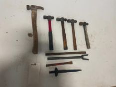 Various Size Ball Pein Hammers & Pry Bars. Located in Hazelwood, MO