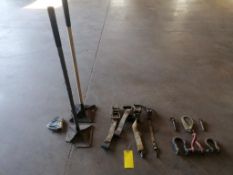 Miscellaneous Lot of Concrete Tools, Metric Husky L-Key Allen Wrench Set, Hooks & Ratchet. Located i