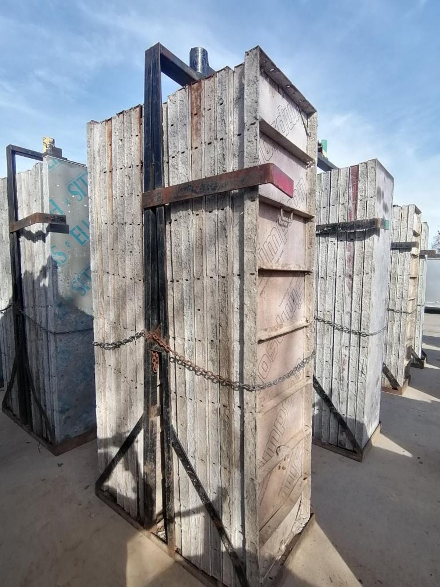 (16) 2' x 8' Symons Steel Ply Concrete Forms in Baskets with Bells. Located in Hazelwood, MO
