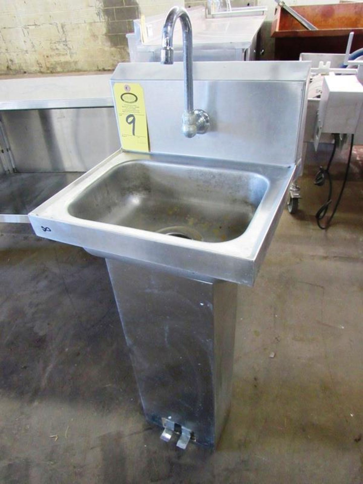 Stainless Steel Sink, 10" W X 14" L single faucet, foot pedal activation