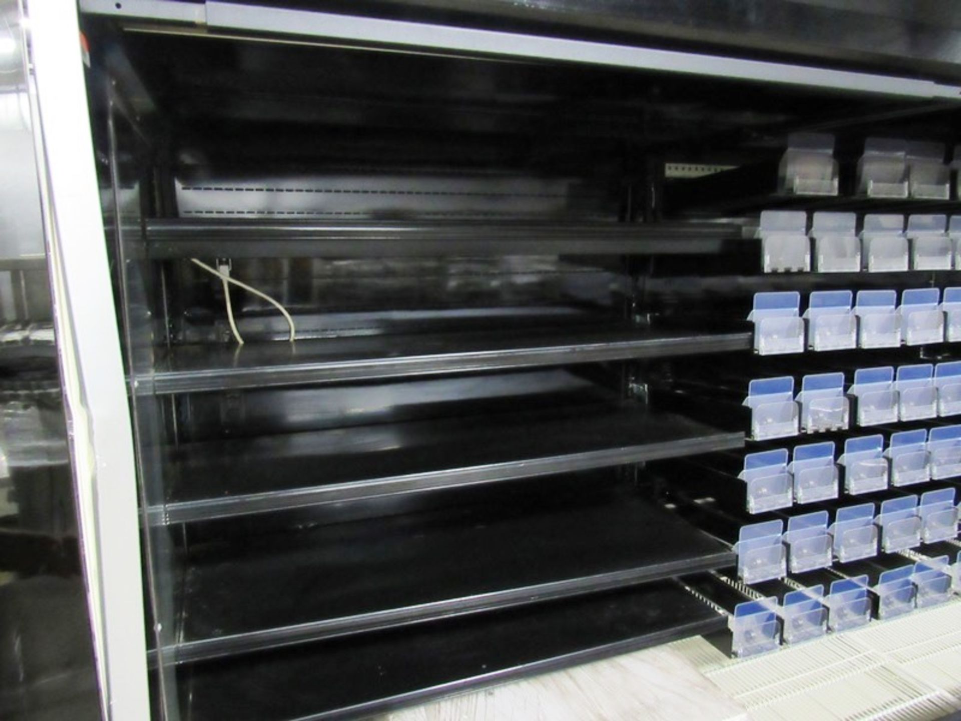 Hussman Refrigerated Reach-In Cooler, 12' long with lights, spring loaded compartments & shelves - Image 3 of 4