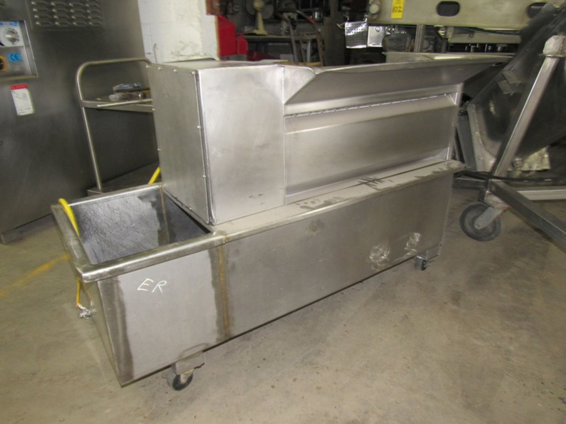 Portable Stainless Steel Brine Tank, 17" W X 51" L X 14" D tank, 12" Dia. X 28" Long roto filter, - Image 2 of 3