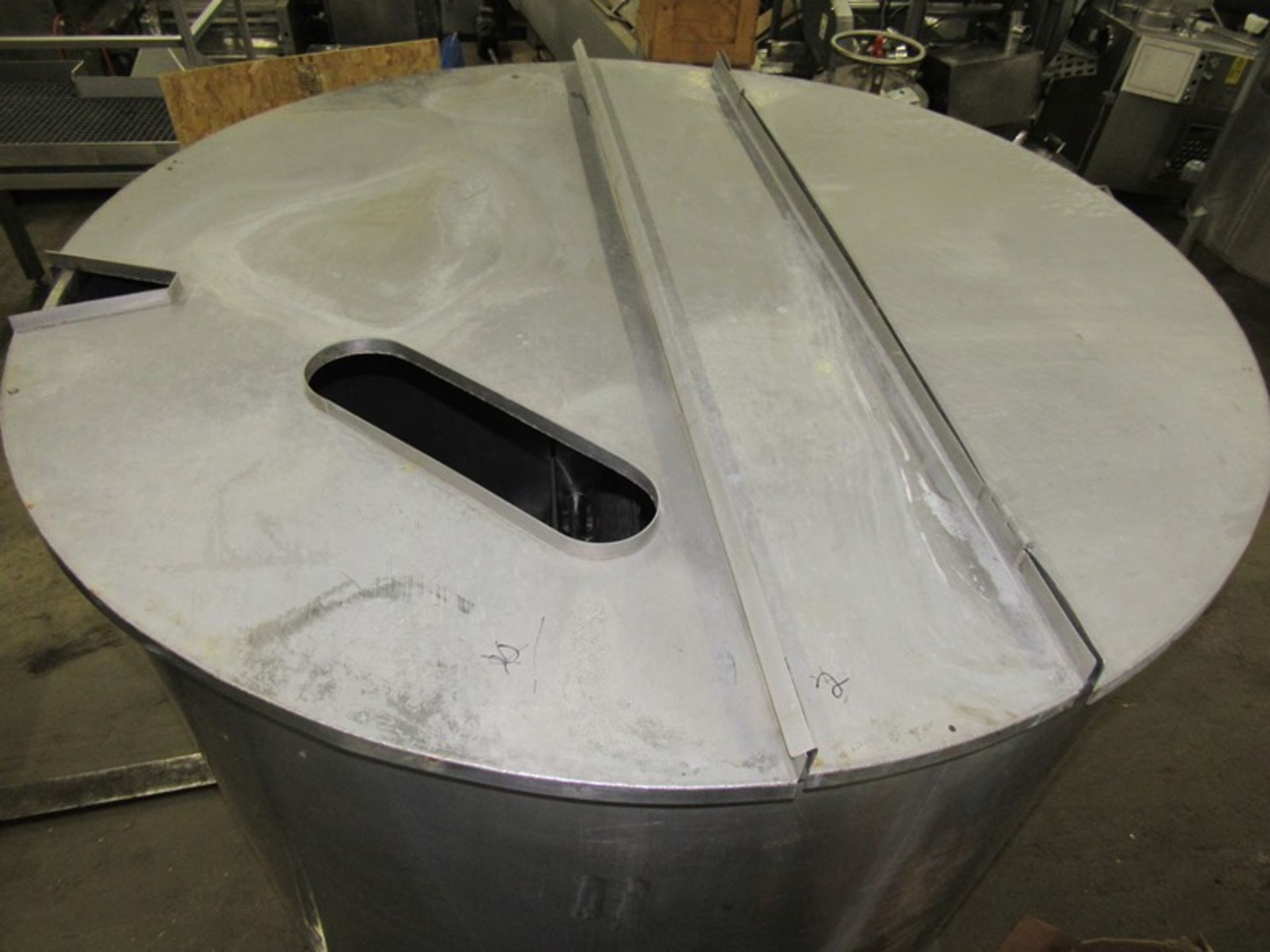 Letsch Stainless Steel Single Wall Tank, 72" dia. X 60" deep cone bottom, (3) stainless steel - Image 6 of 7