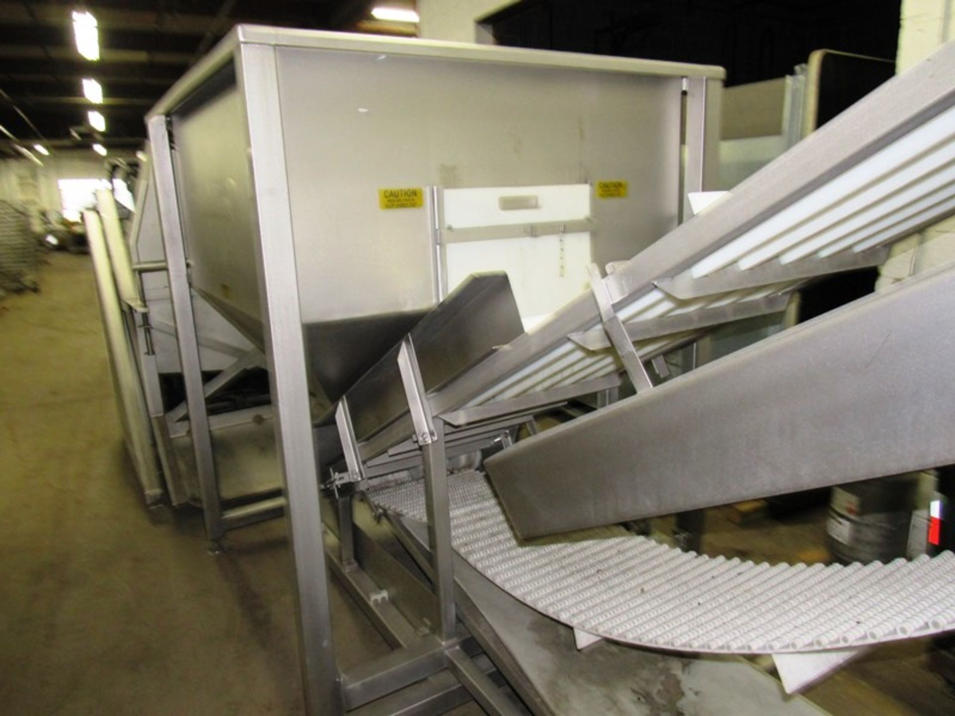 AMFEC Stainless Steel Hopper with incline conveyor, hopper, 53" W X 50" L X 48" D conveyor, 19 1/ - Image 11 of 12