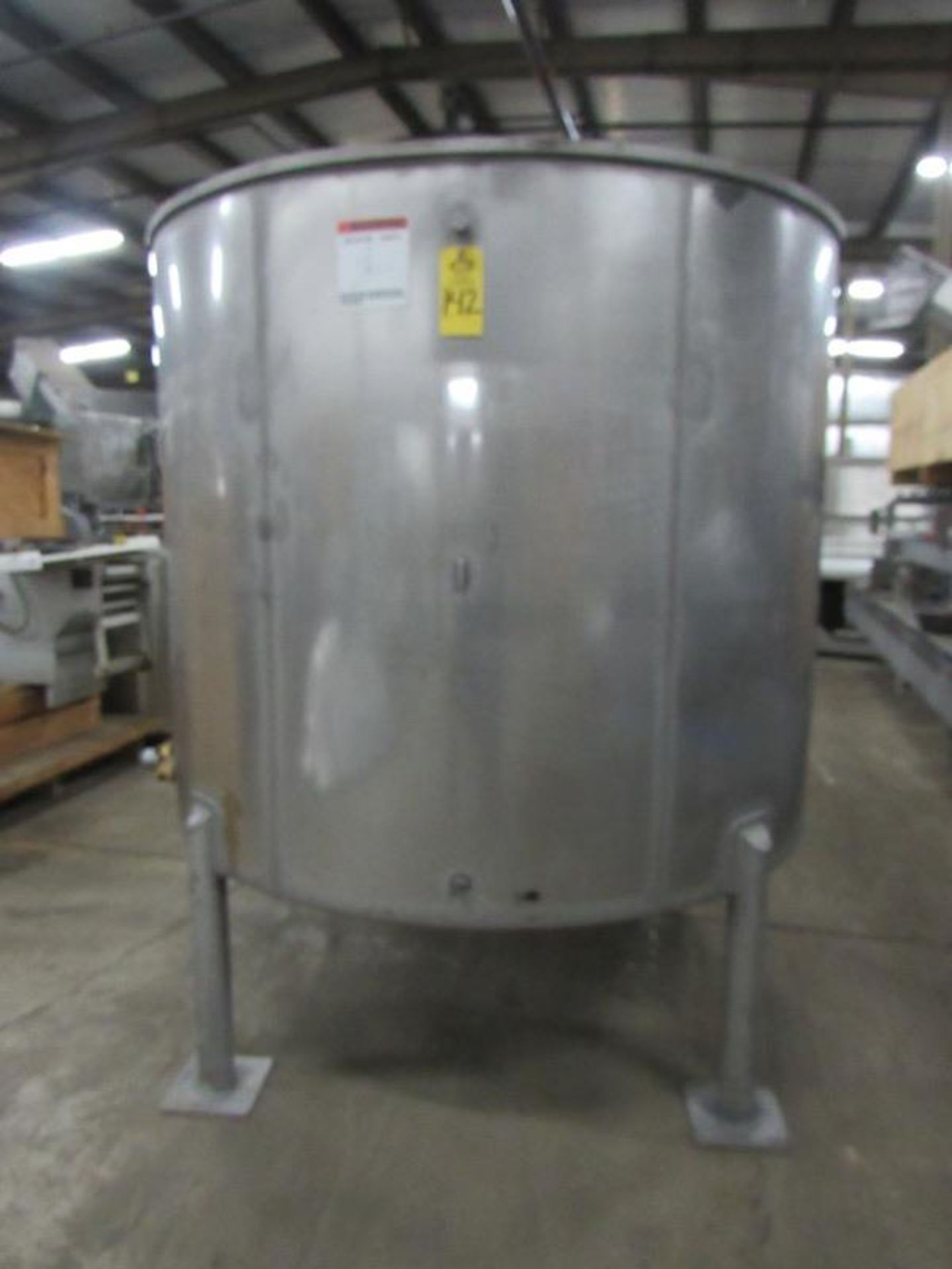 Letsch Stainless Steel Single Wall Tank, 72" dia. X 60" deep cone bottom, (3) stainless steel