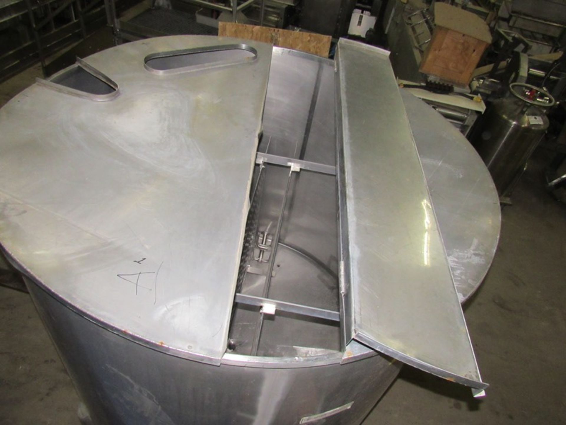 Letsch Stainless Steel Single Wall Tank, 72" dia. X 60" deep cone bottom, (3) stainless steel - Image 7 of 7