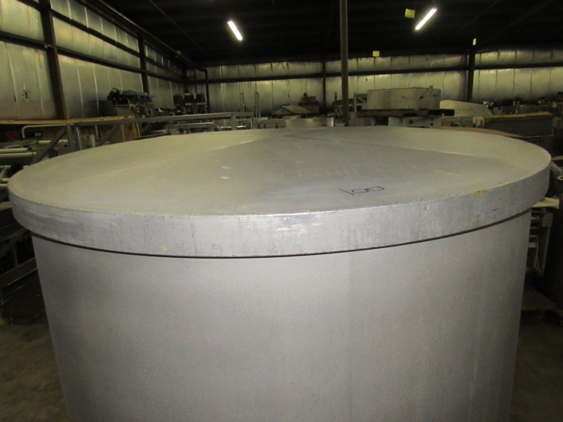 Afeco Stainless Steel Single Tank with solid lid, 44" dia. X 60" deep cone bottom, 80" tall overall, - Image 4 of 4