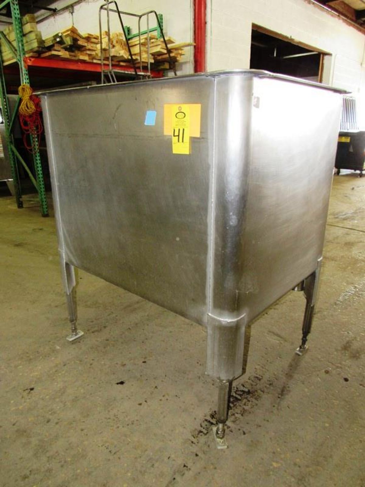 Stainless Steel Vat, 3" bottom outlet, 36" W X 48" L X 36" D X 57" tall overall