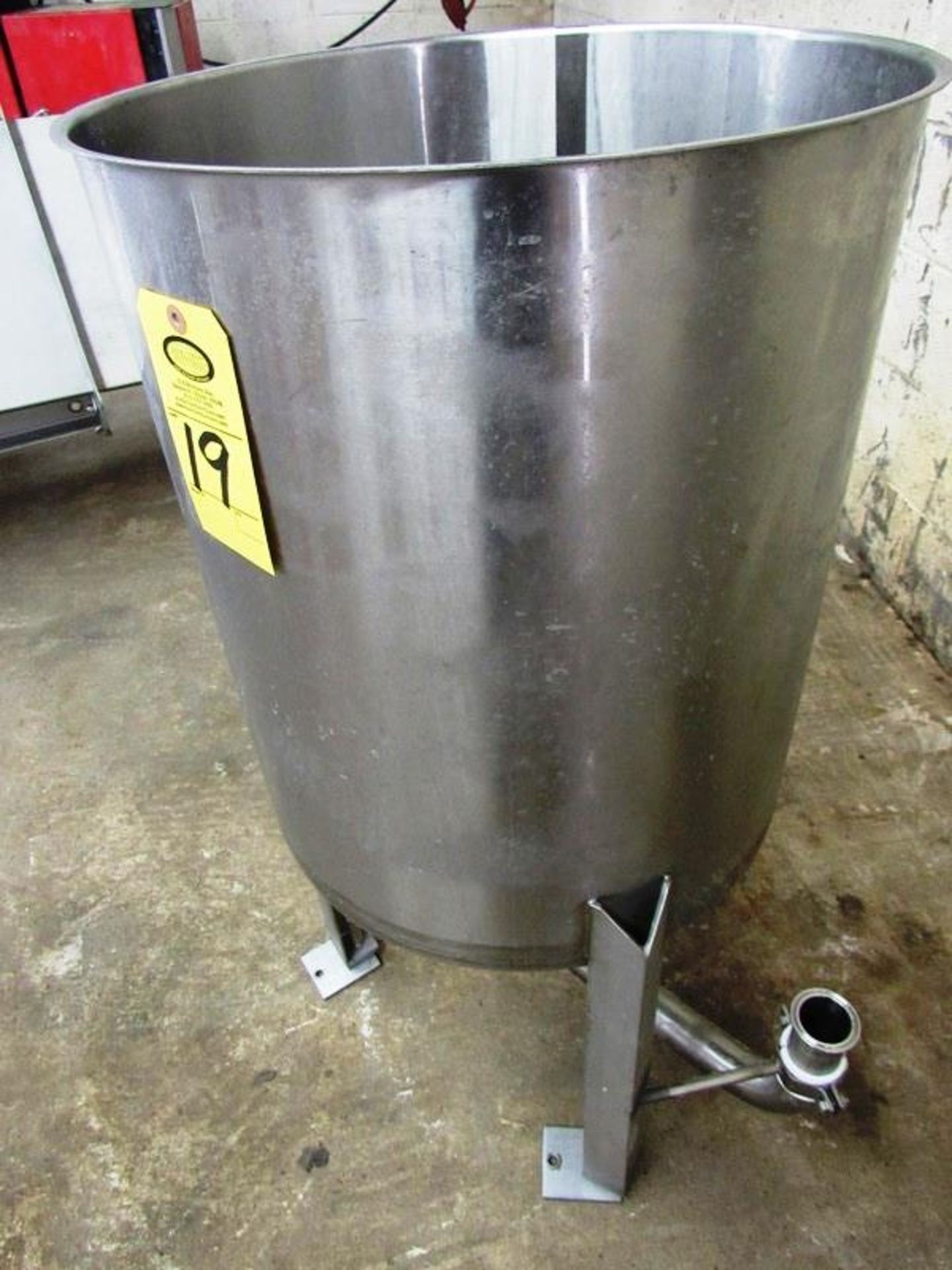 Stainless Steel Process Tank, 20" Dia. X 24" Deep, (42") T, 2" bottom outlet