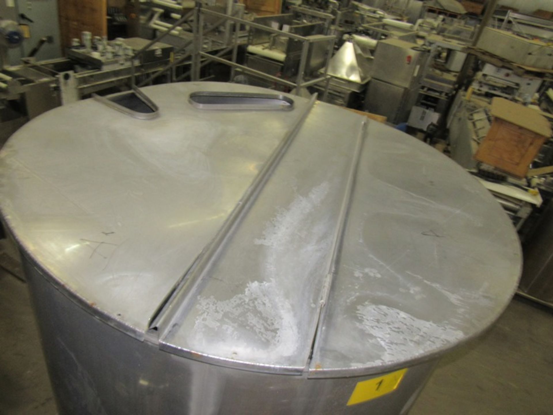 Letsch Stainless Steel Single Wall Tank, 72" dia. X 60" deep cone bottom, (3) stainless steel - Image 6 of 7