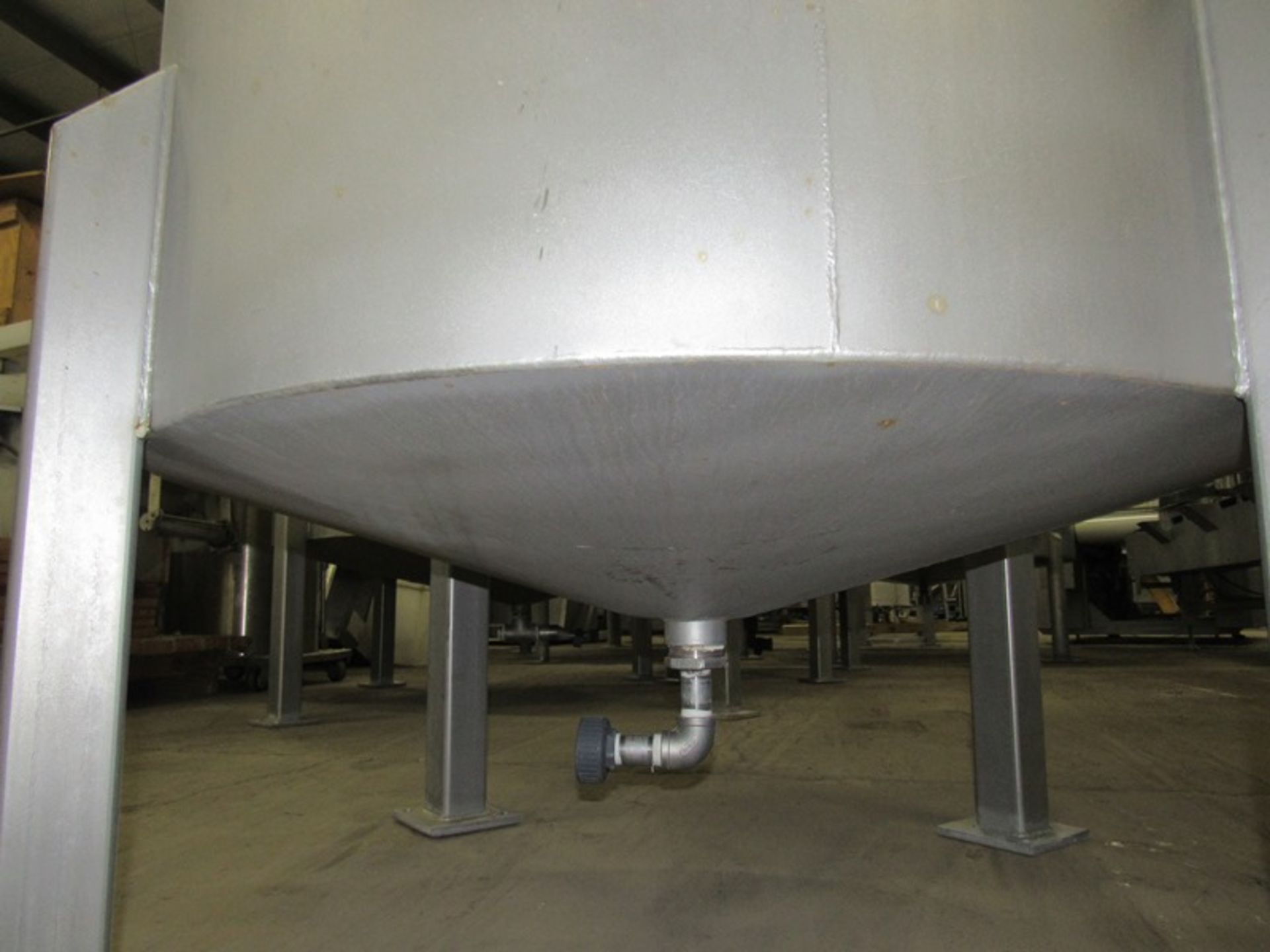 Afeco Stainless Steel Single Tank with solid lid, 44" dia. X 60" deep cone bottom, 80" tall overall, - Image 2 of 4