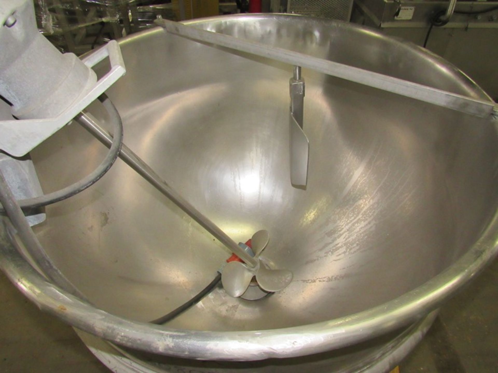 Hamilton Stainless Steel 1/2 Jacketed, 38" Dia. X 30" Deep, stainless steel shaft mixer attached, - Image 2 of 4