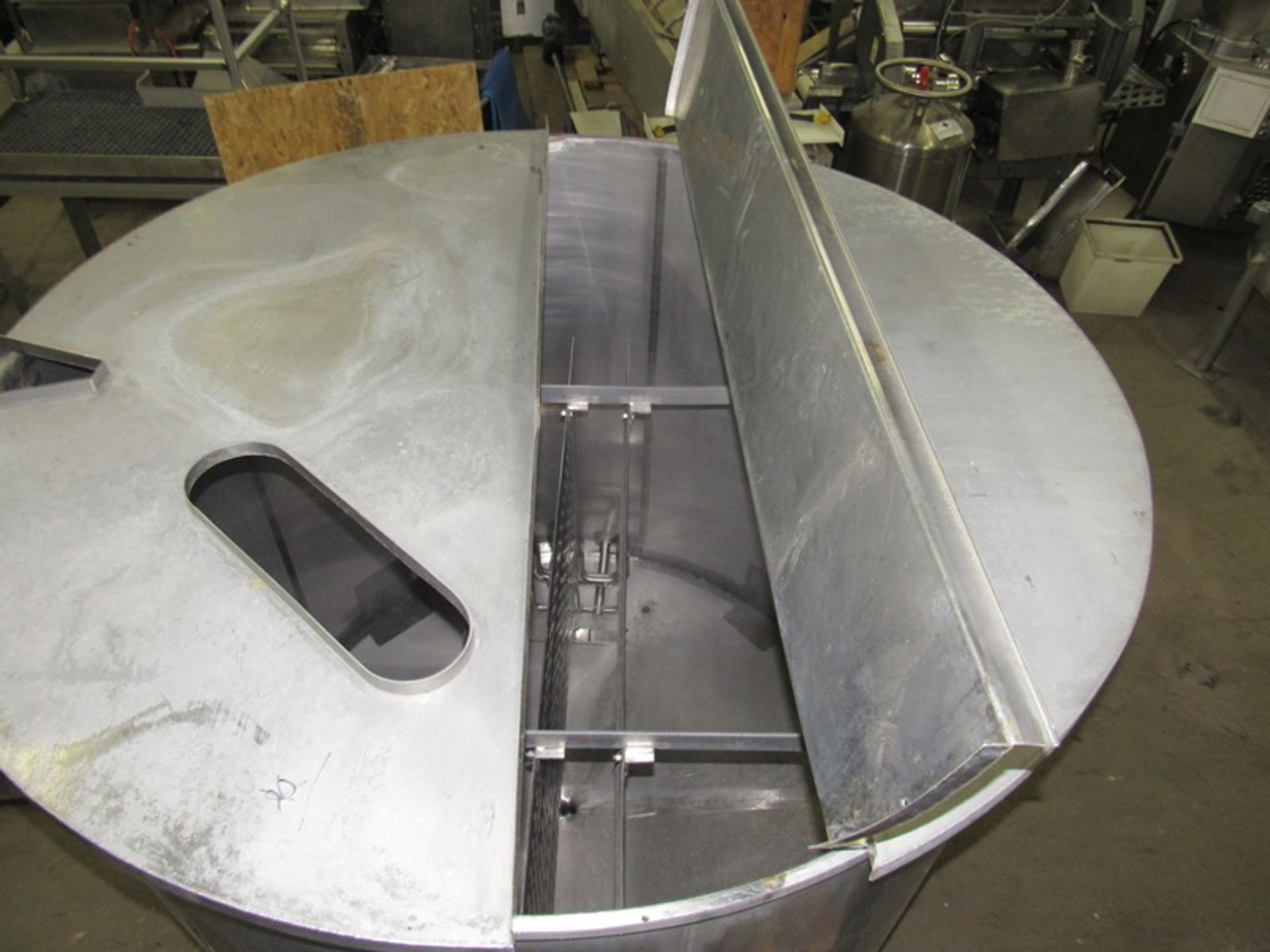 Letsch Stainless Steel Single Wall Tank, 72" dia. X 60" deep cone bottom, (3) stainless steel - Image 7 of 7