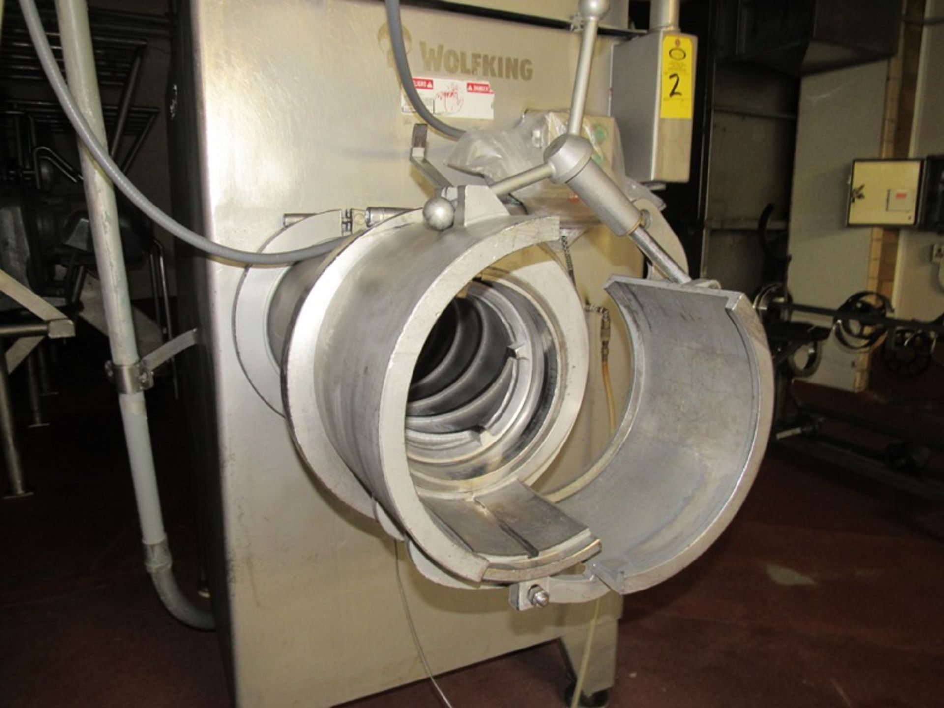 Wolfking Mdl. C-250-UNI Stainless Steel Grinder, Ser. #M-80477, Mfg. 1995, stainless steel auger, - Image 3 of 10