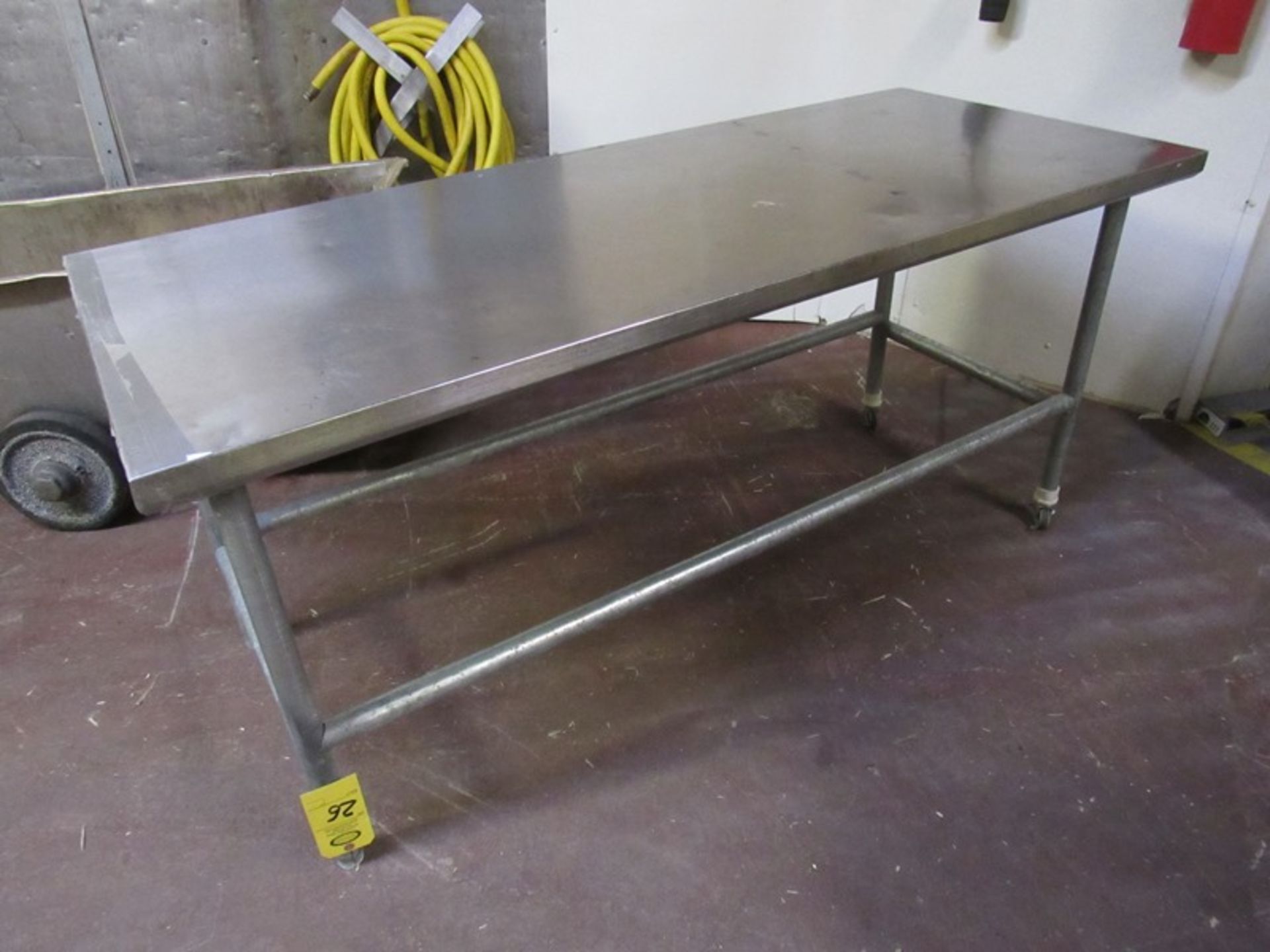 Lot (1) Stainless Steel Table, 30" W X 6' L, (1) 30" W X 8' L (Required Rigging Fee: $20 Contact