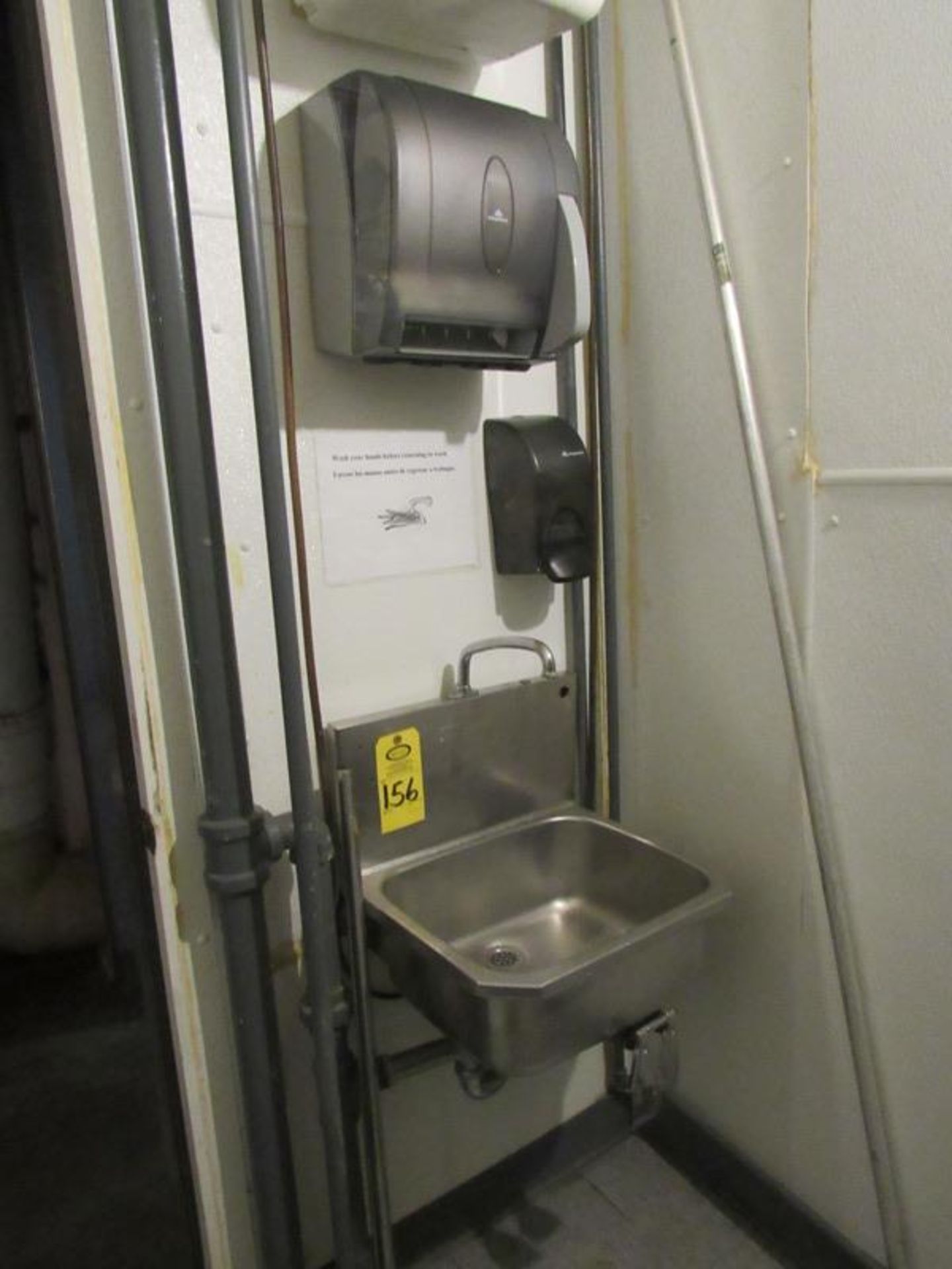 Stainless Steel Sink, knee pedal activated, soap dispenser, towel dispenser (Required Rigging