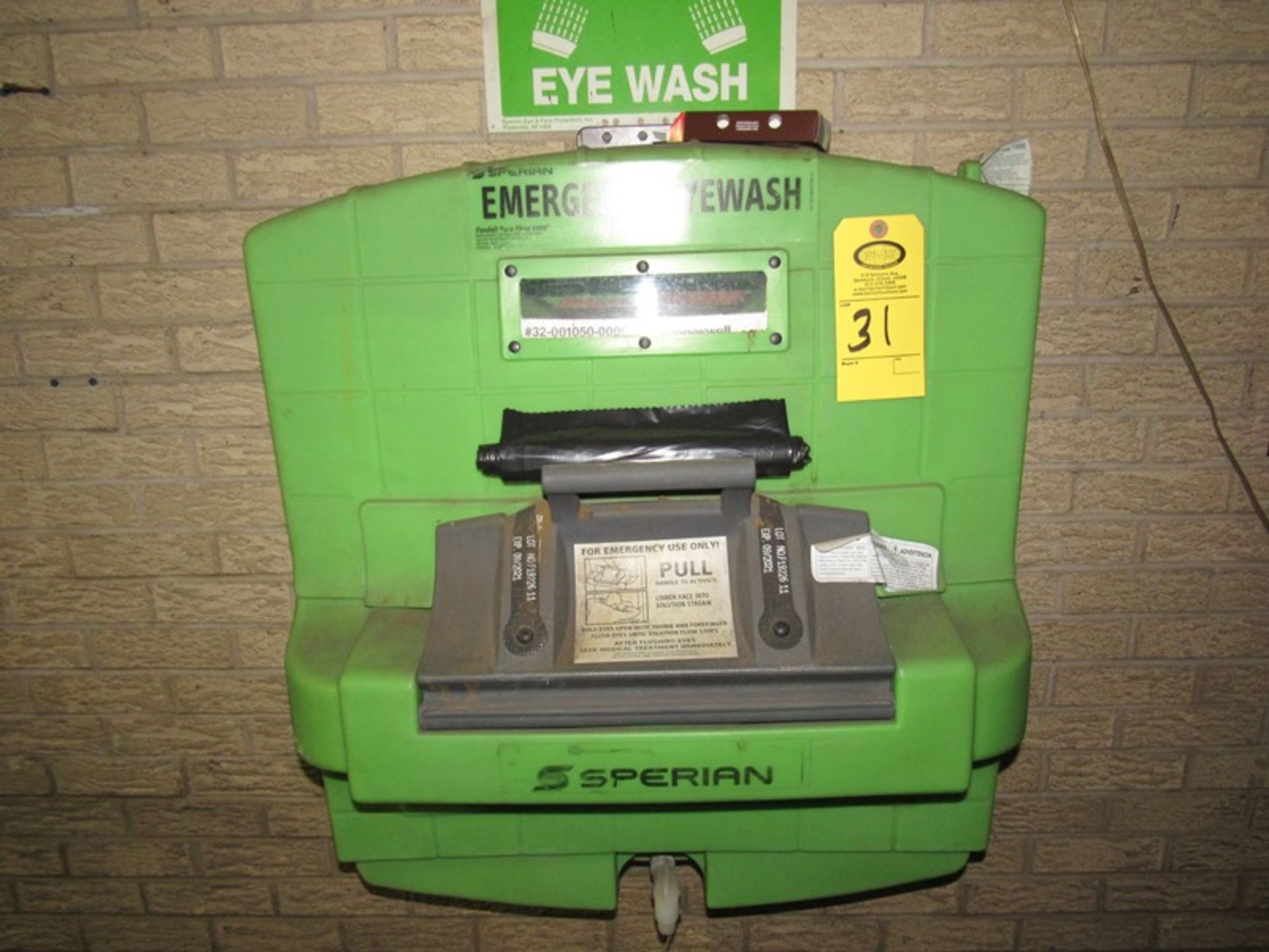 Sperian Eye Wash Station (Required Rigging Fee: $10 Contact Norm Pavlish at Nebraska Stainless