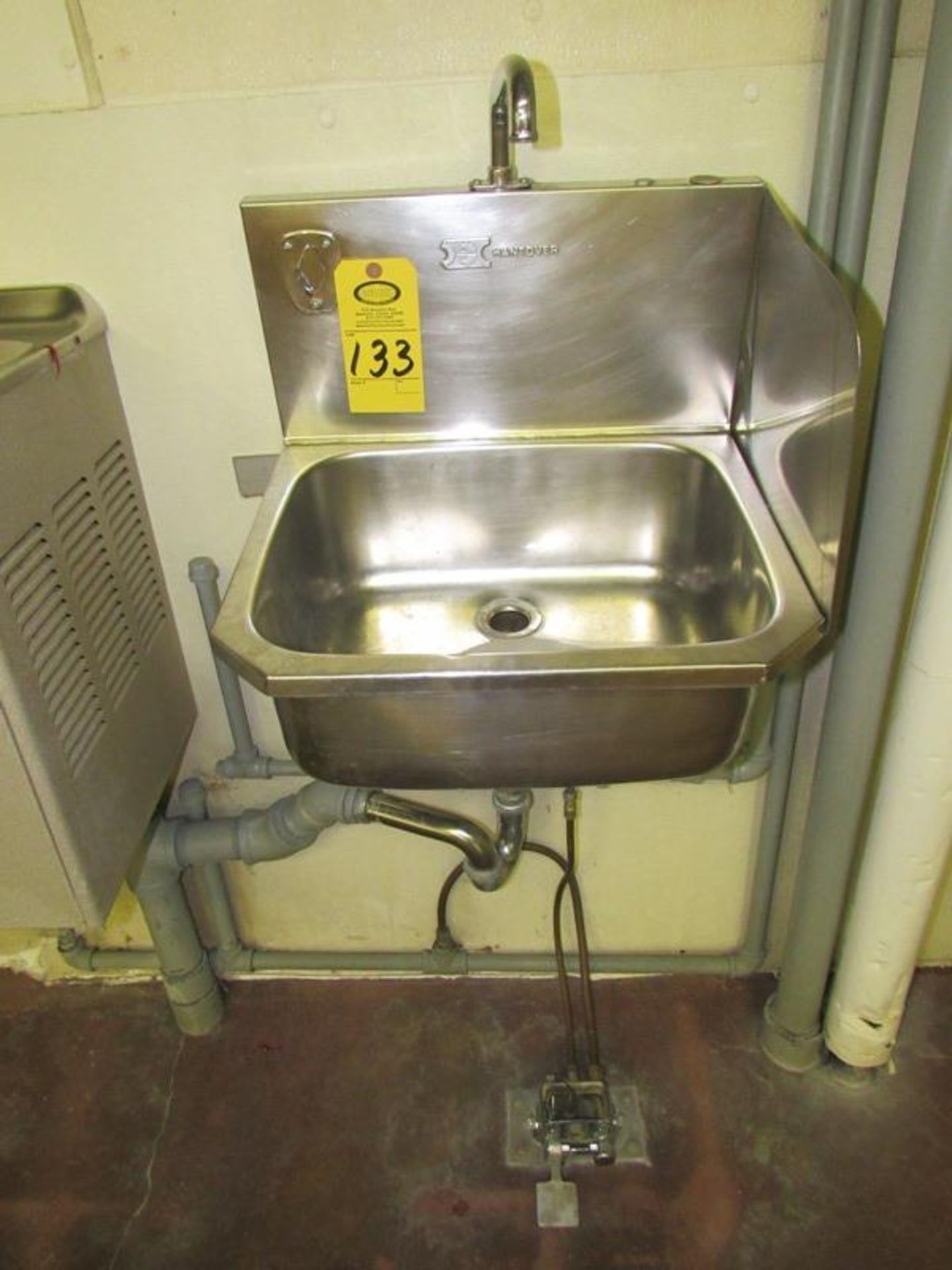 Stainless Steel sink, foot pedal activated with towel dispenser (Required Rigging Fee: $25 Contact