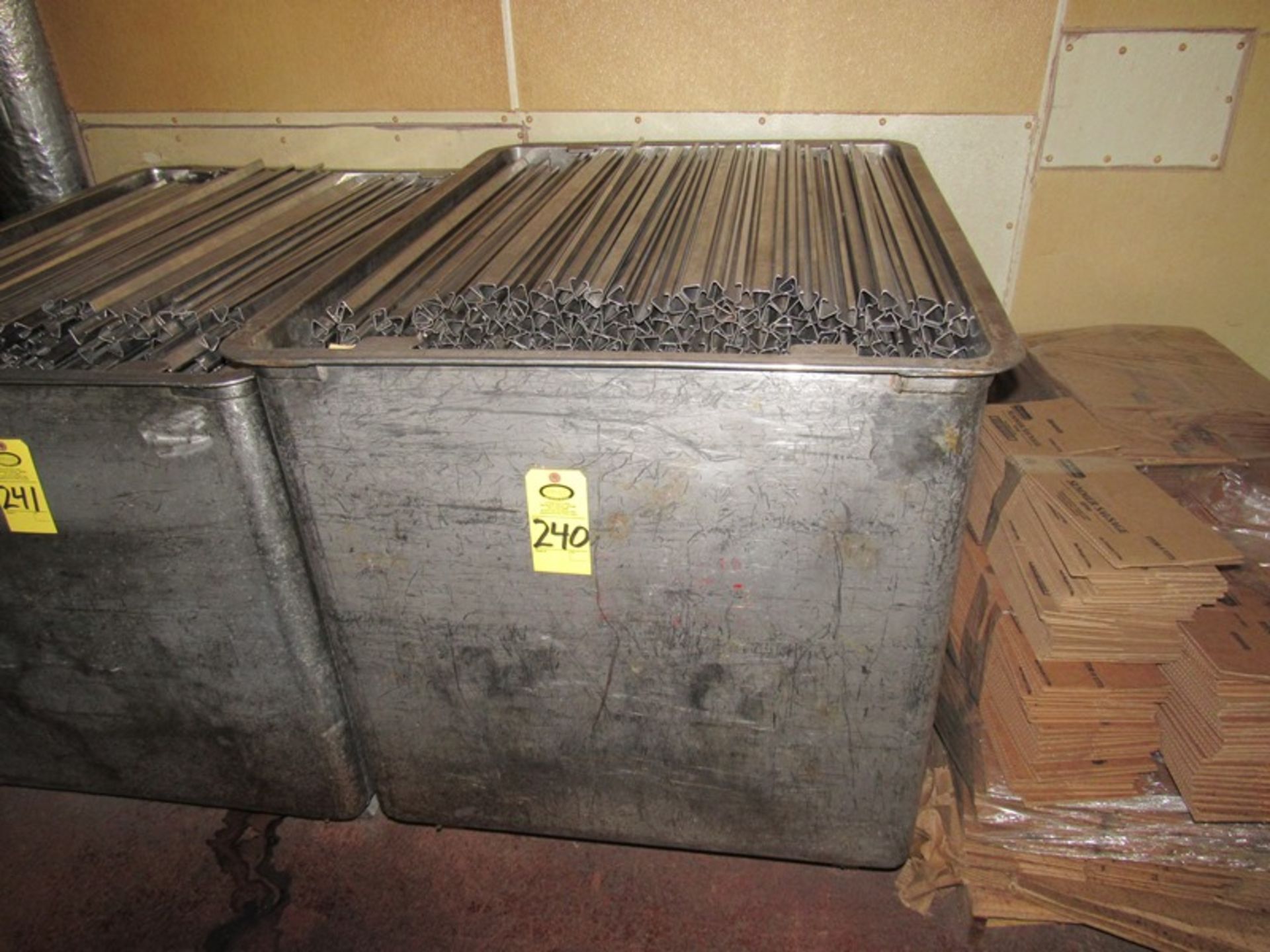 Lot of approx. (1650) 39" Stainless Steel Smoke Sticks, in stainless steel vat, 4105 Lbs approx.