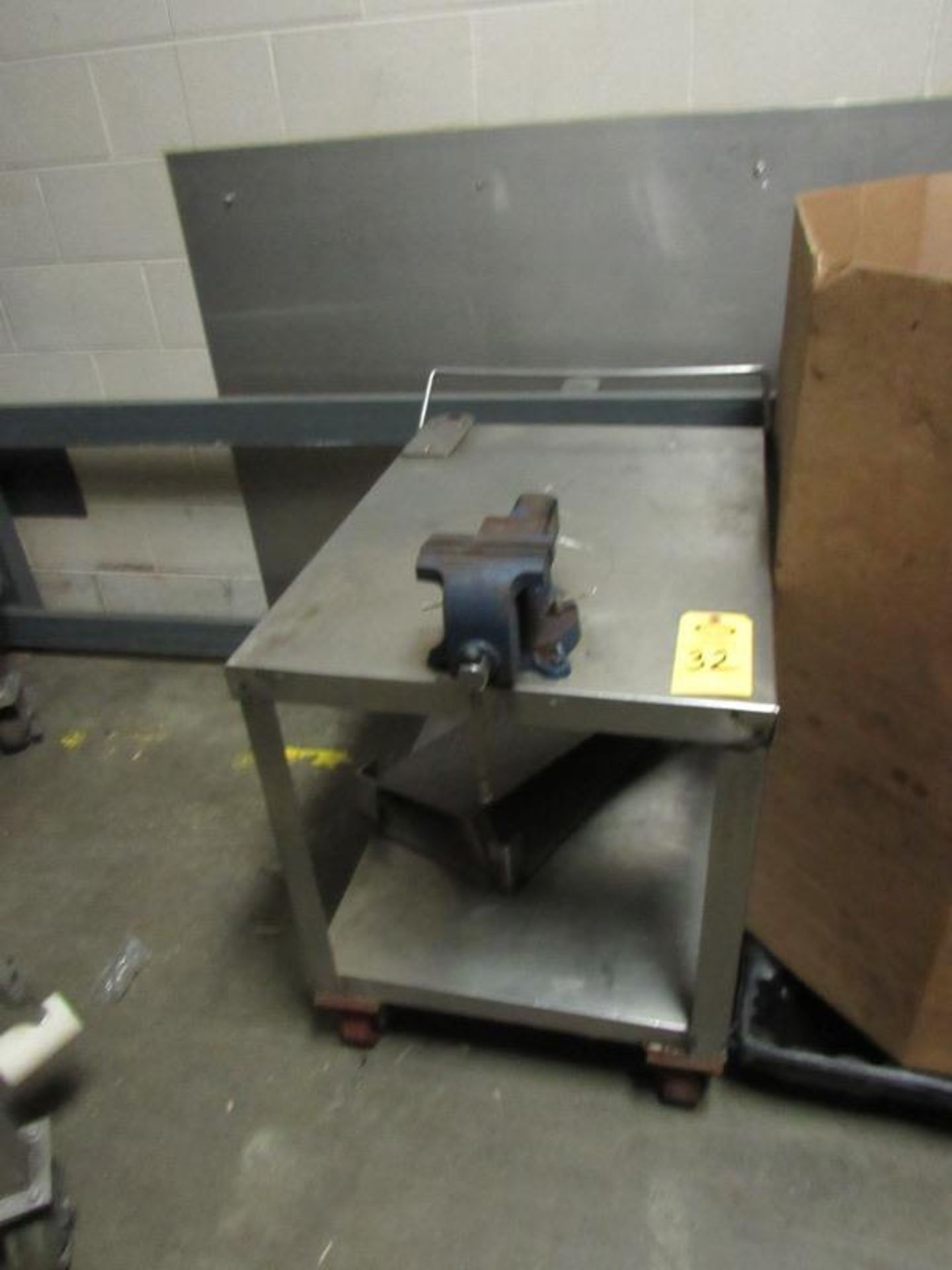 Portable Stainless Steel Table, 24" W X 32" L X 30" T with vise (Required Rigging Fee: $10 Contact