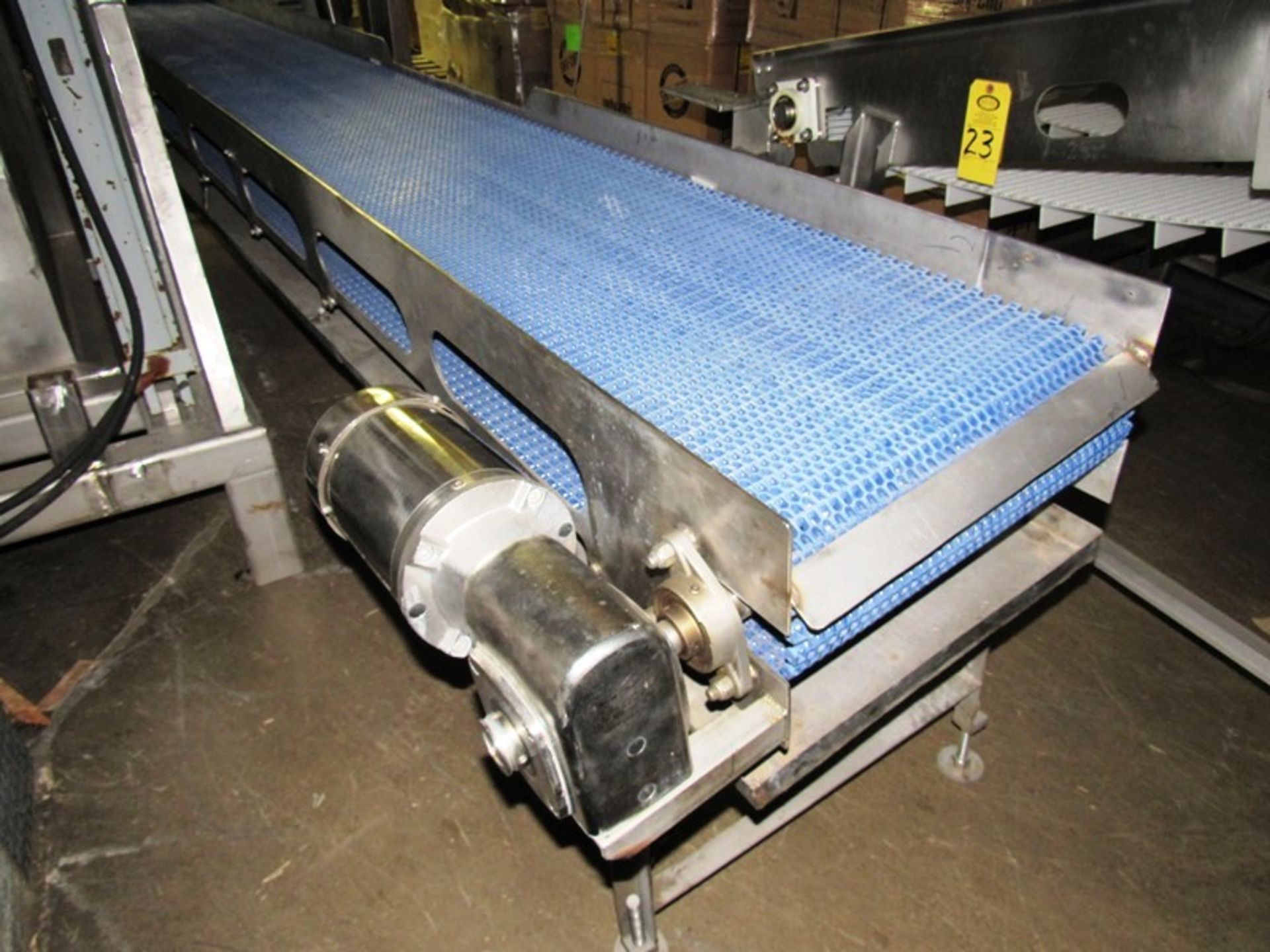 Stainless Steel Frame Conveyor, 16" W X 13' L plastic belt, stainless steel, 208/230/460 volt - Image 3 of 3