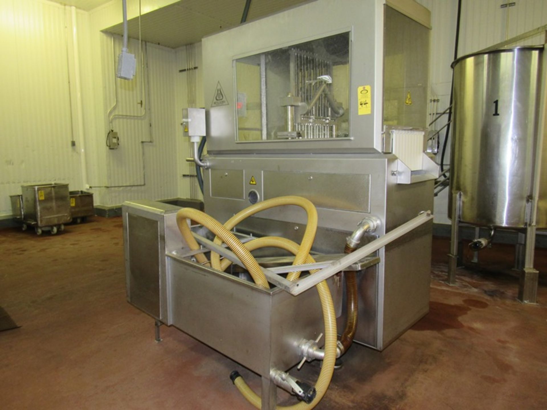 Metalquimia Mdl. Pickle Injector, 12 needles, walking beam conveyor, 16" W X 5' L, stainless steel