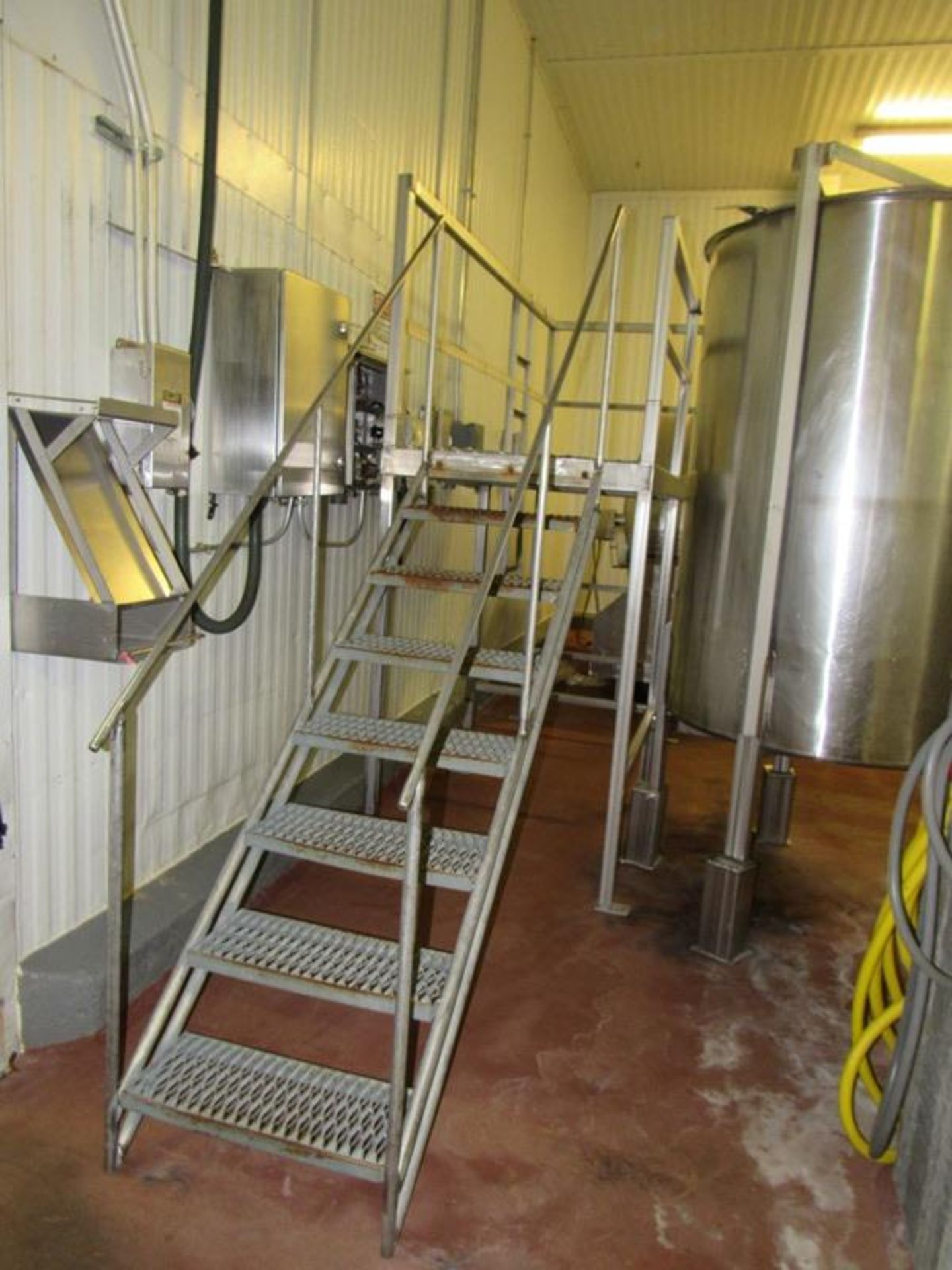 Stainless Steel Work Platform, 40" W X 18' L grated top & stairs, 102" T with handrails (Required - Image 2 of 2