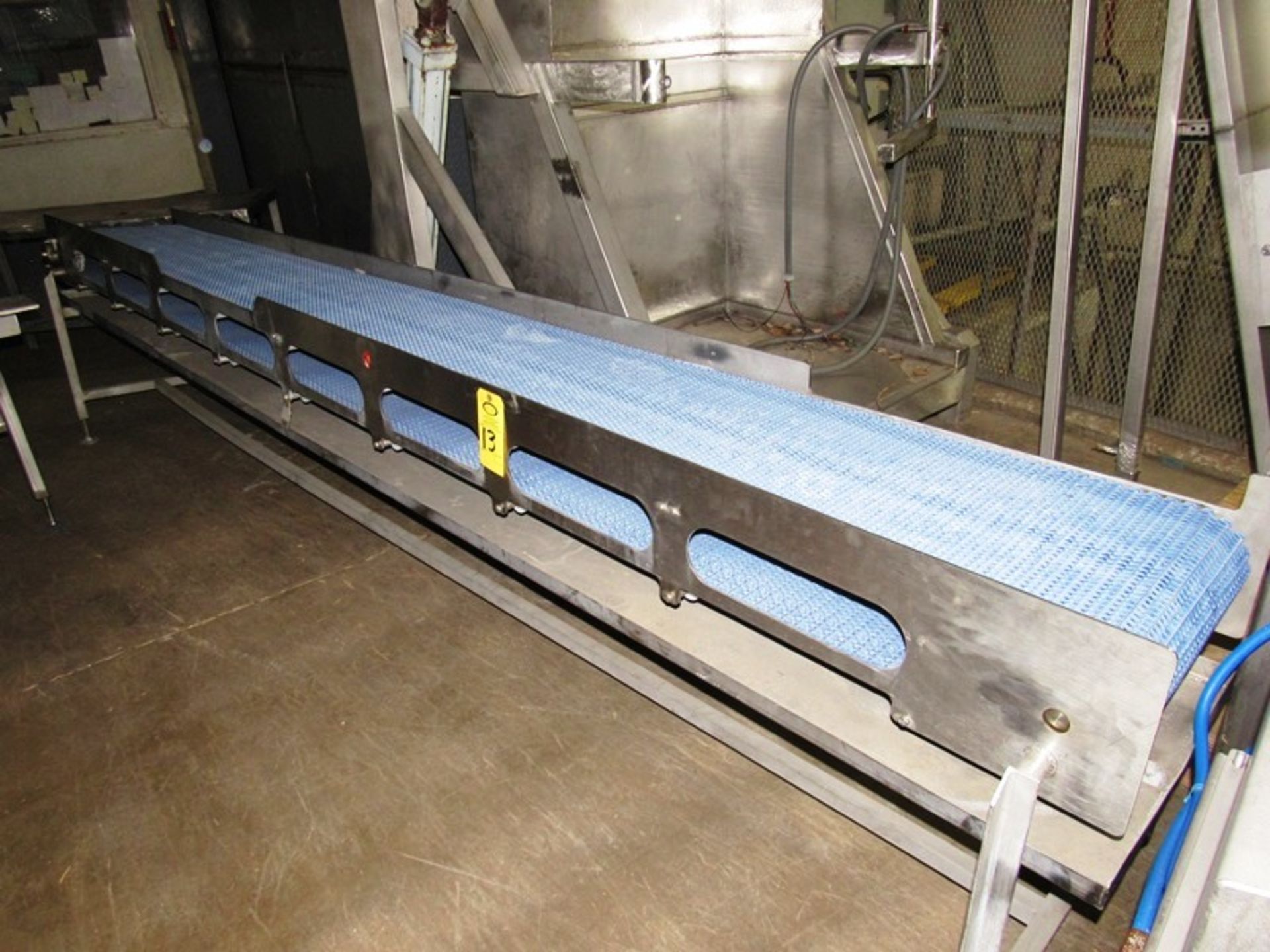 Stainless Steel Frame Conveyor, 16" W X 13' L plastic belt, stainless steel, 208/230/460 volt