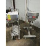 Lot of (2) Portable Pneumatic Piston Fillers, 1" dia. pistons, 1" outlet, Located in Plano, Illinois