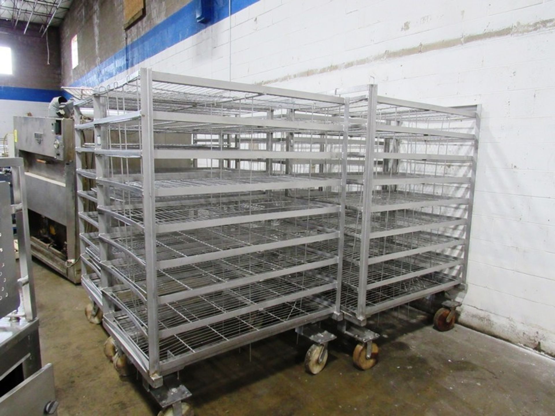 Stainless Steel Smoke Trucks, 31" W X 53" L X 75" T, 9 shelves, Located in Plano, Illinois (