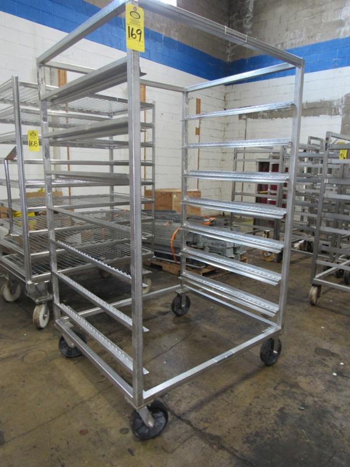 Stainless Steel Smoke Truck, 43 1/2" W X 49" L X 80" T, 7 spaces, 9 1/2" apart, Located in Plano,