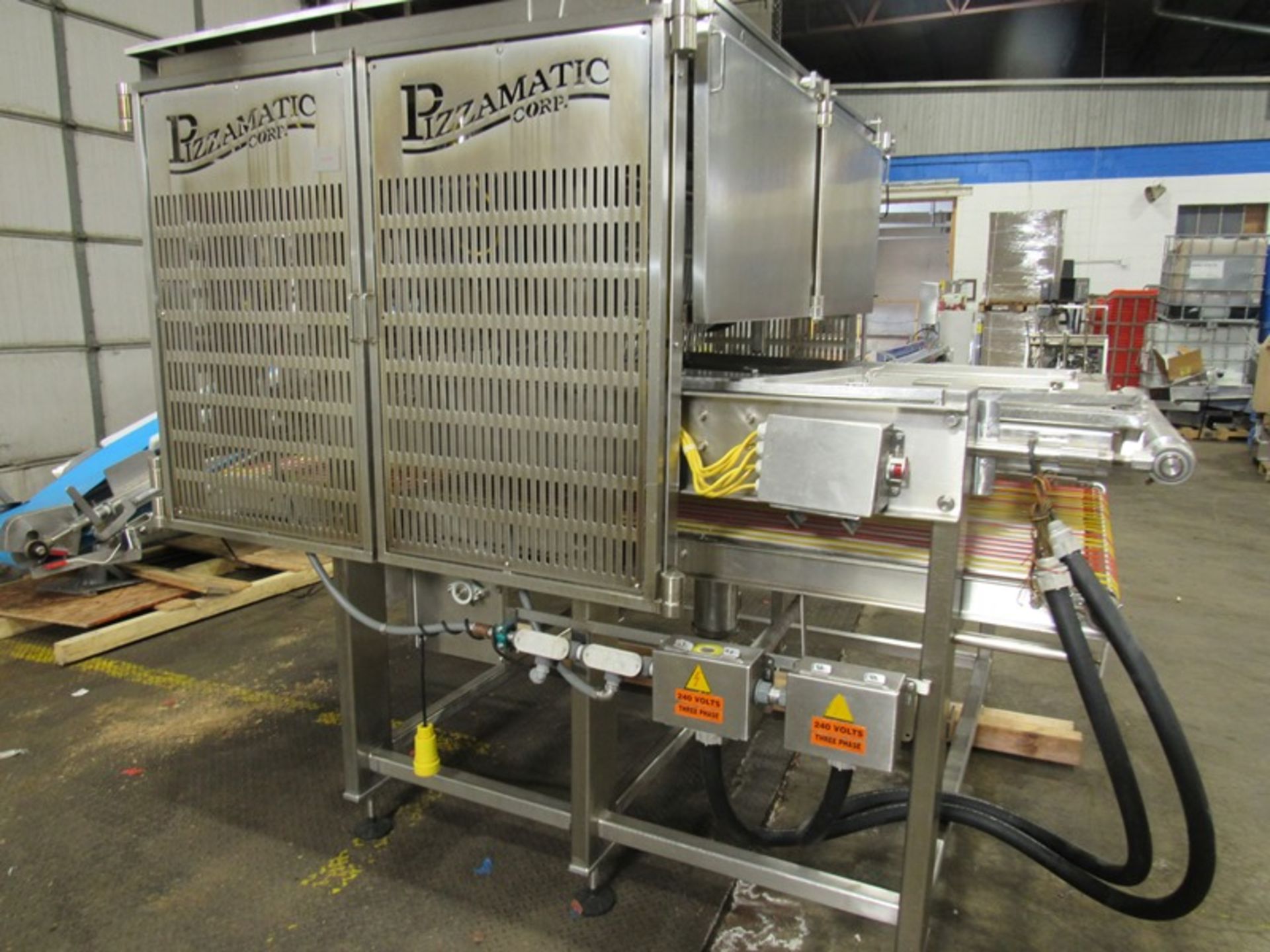 Pizzamatic Corp. Cheese Water Fall, 45" W X 7' L conveyor, 240 volts, 3 phase, Located in Plano, - Image 3 of 9