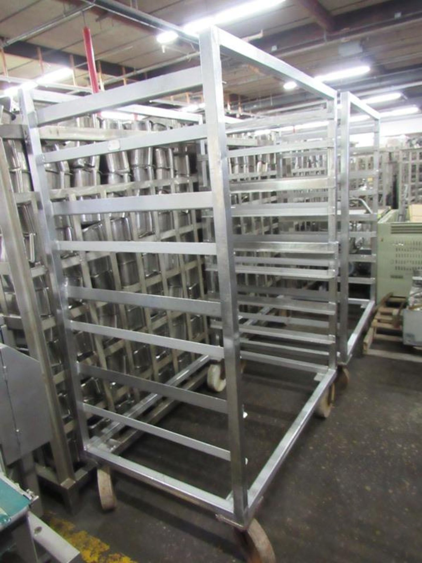 Stainless Steel Smoke Trucks, 32 1/2" W X 46 1/2" L X 69" T, 8 spaces 8" apart, 5" spacing,