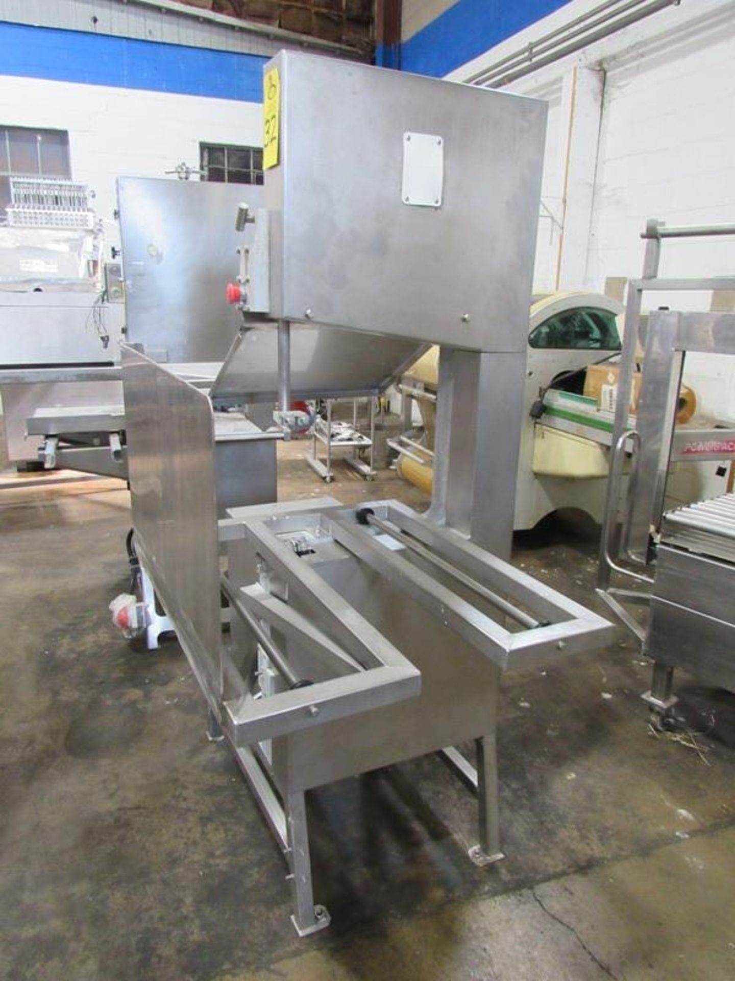 AEW Mdl. 400 Band Saw, aluminum frame, missing top blade guide, wheel has been modified with