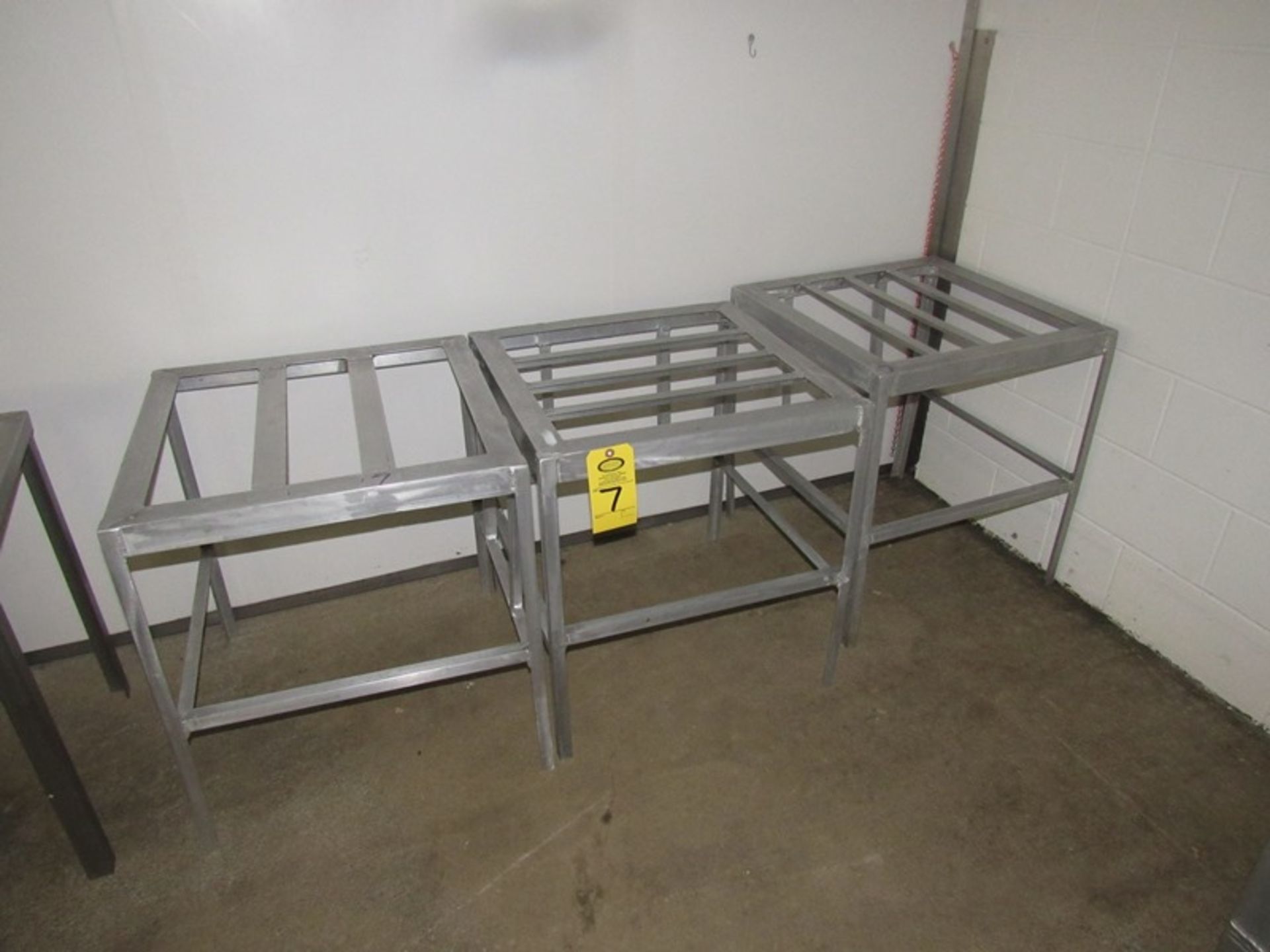 Lot of (3) Aluminum Tote Racks, 24" W X 24" L X 26" T (Required Rigging Fee: $50.00-Payment Must