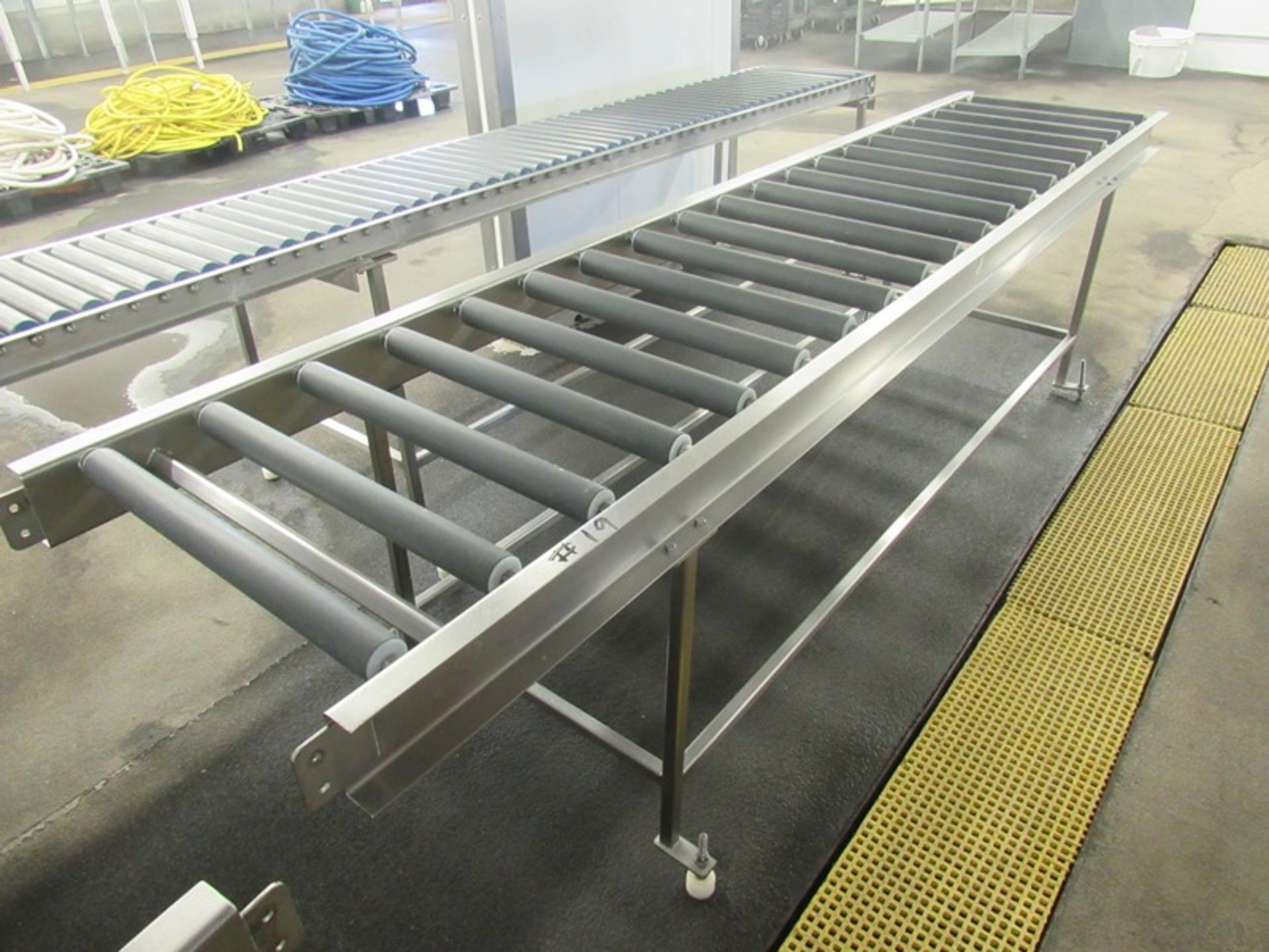 Lot of (2) Stainless Steel Frame Roller Conveyors, (2) 22" wide rollers by 10' long X 33" tall, ( - Image 2 of 3
