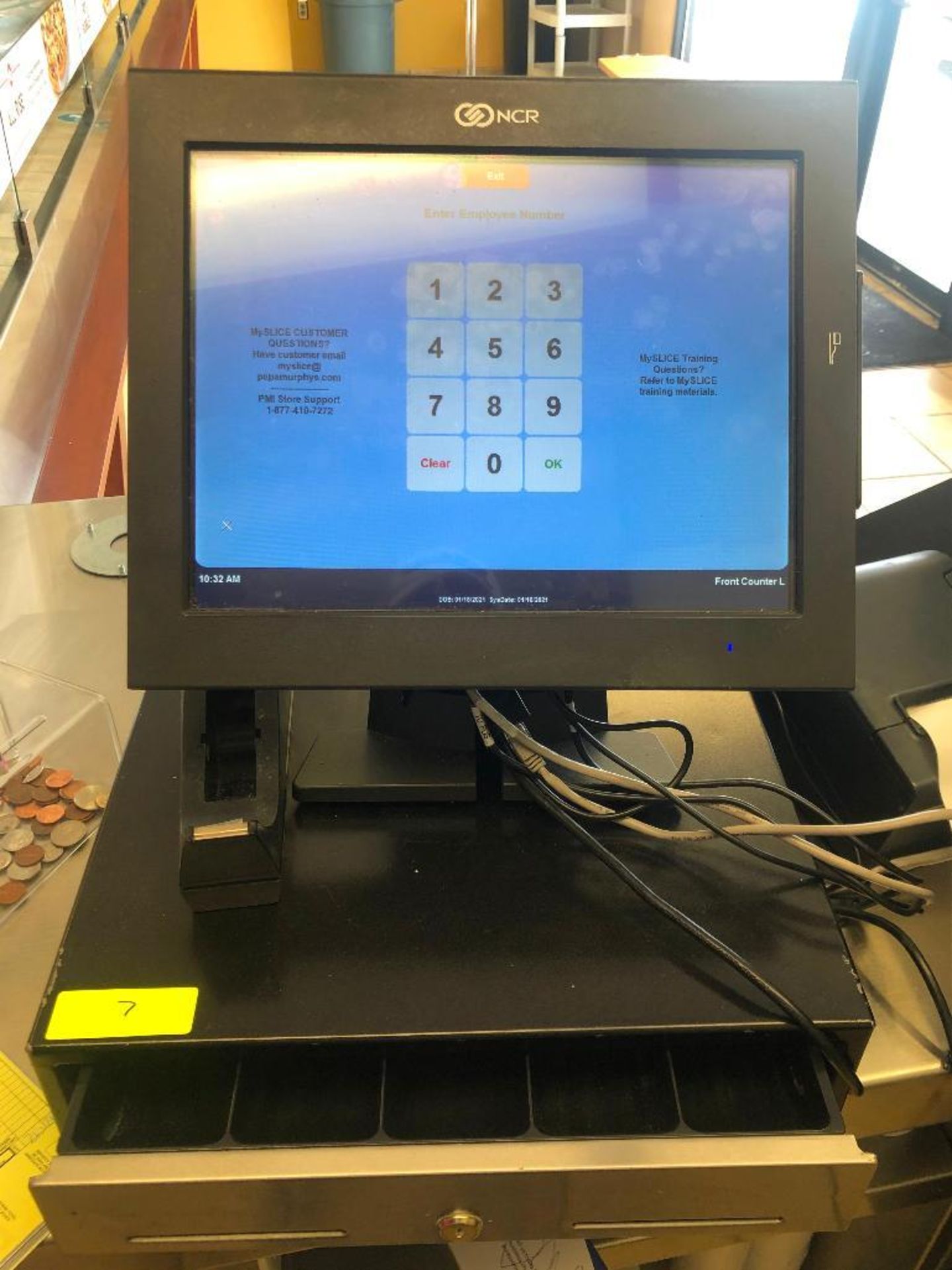 TWO TERMINAL NRC POS SYSTEM W/ ALOHA SOFTWARE.