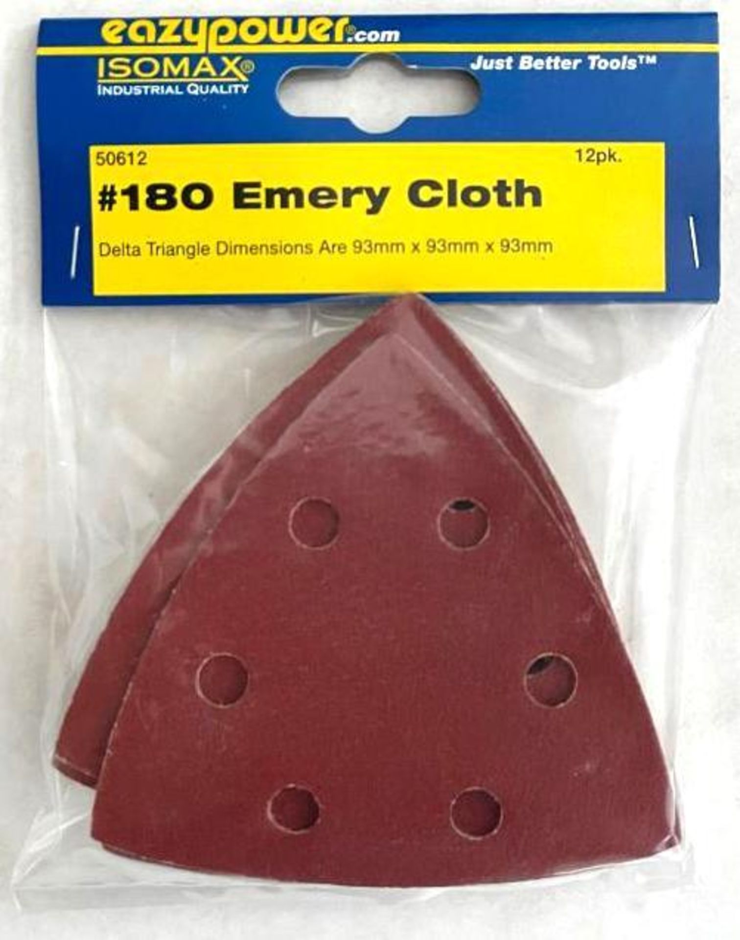 (200) 12PC PACKS OF 180 GRIT 3-5/8" EMERY SANDING CLOTH BRAND/MODEL EAZYPOWER 50612 ADDITIONAL INFO