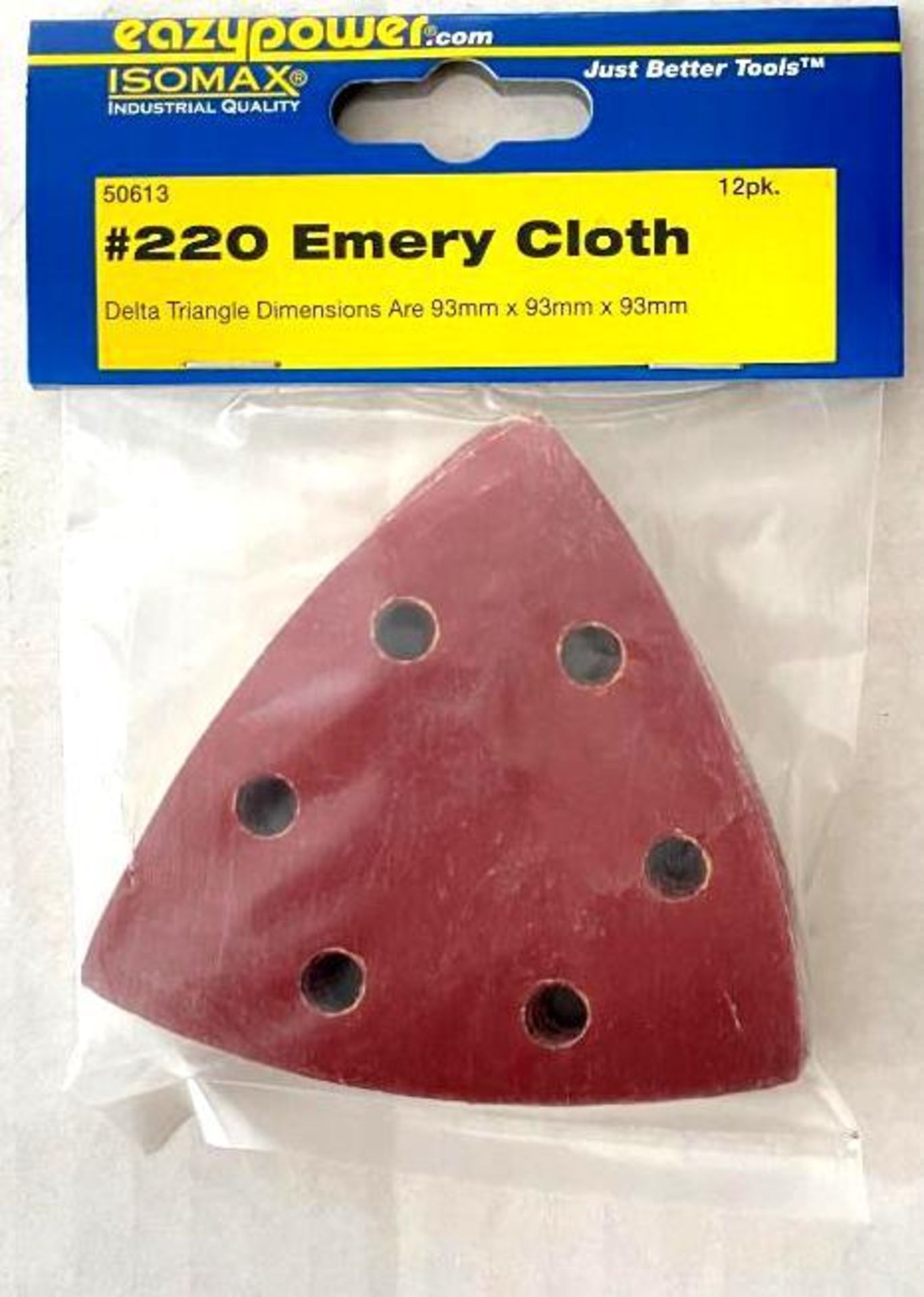 (300) 12PC PACKS OF 220 GRIT 3-5/8" EMERY SANDING CLOTH BRAND/MODEL EAZYPOWER 50613 ADDITIONAL INFO
