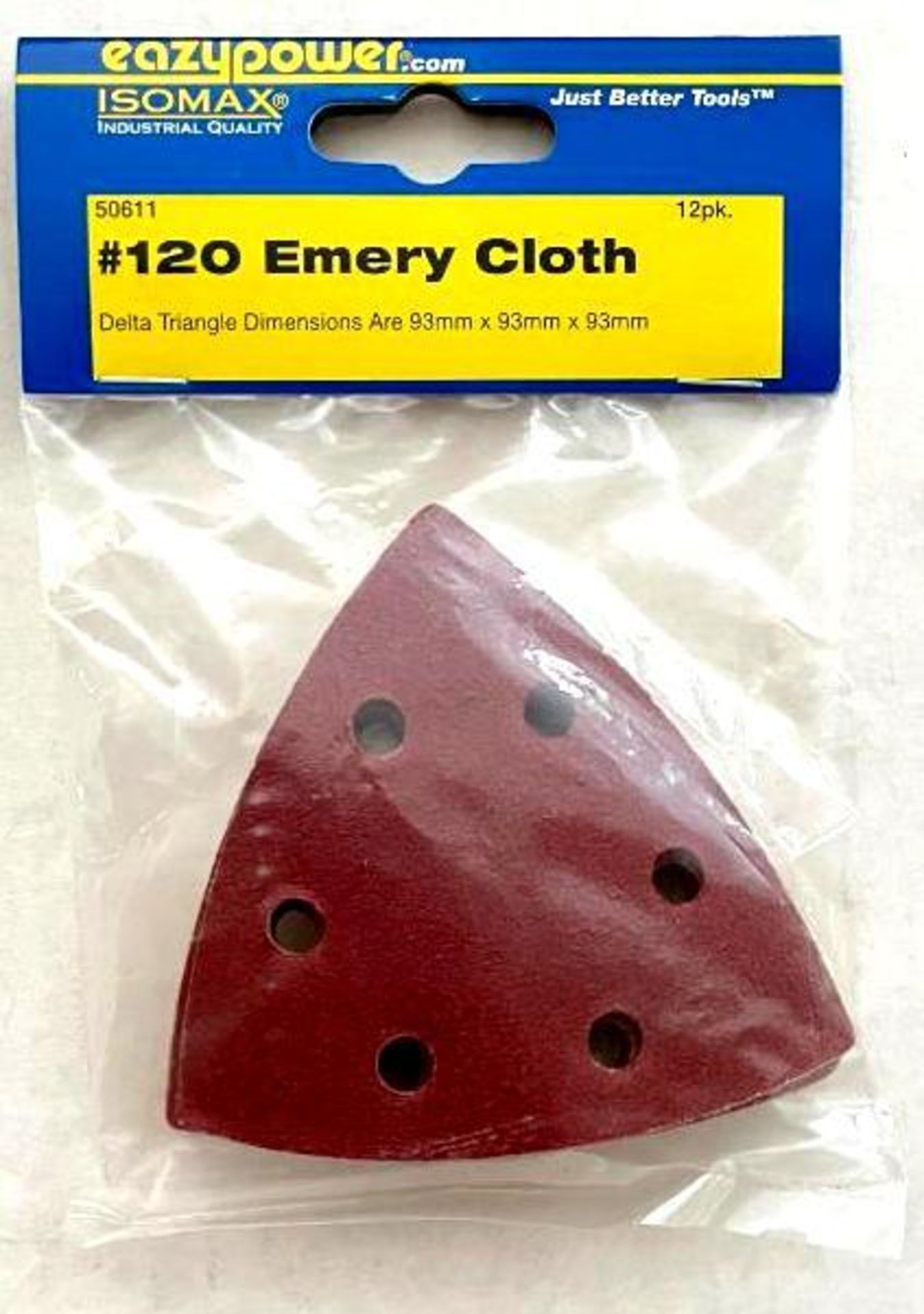 (200) 12PC PACKS OF 120 GRIT 3-5/8" EMERY SANDING CLOTH BRAND/MODEL EAZYPOWER 50611 ADDITIONAL INFO