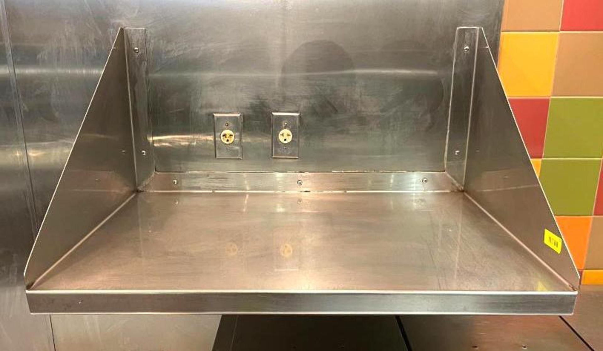 DESCRIPTION STAINLESS STEEL MICROWAVE SHELF SIZE 34"X26" QUANTITY: X BID 1