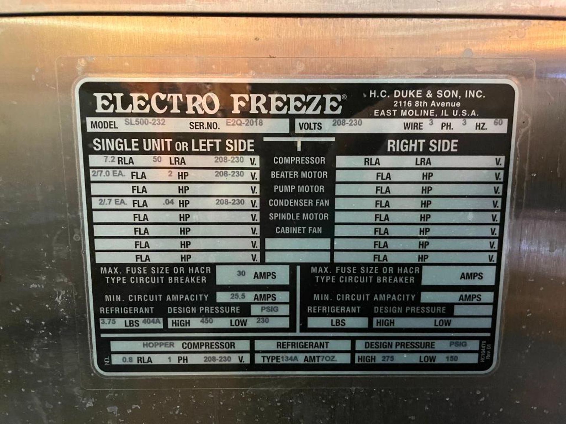 DESCRIPTION SOFT SERVE ICE CREAM MACHINE WITH 2-FLAVOR OPTIONS AND A SWIRL OPTION BRAND/MODEL ELECTR - Image 5 of 5
