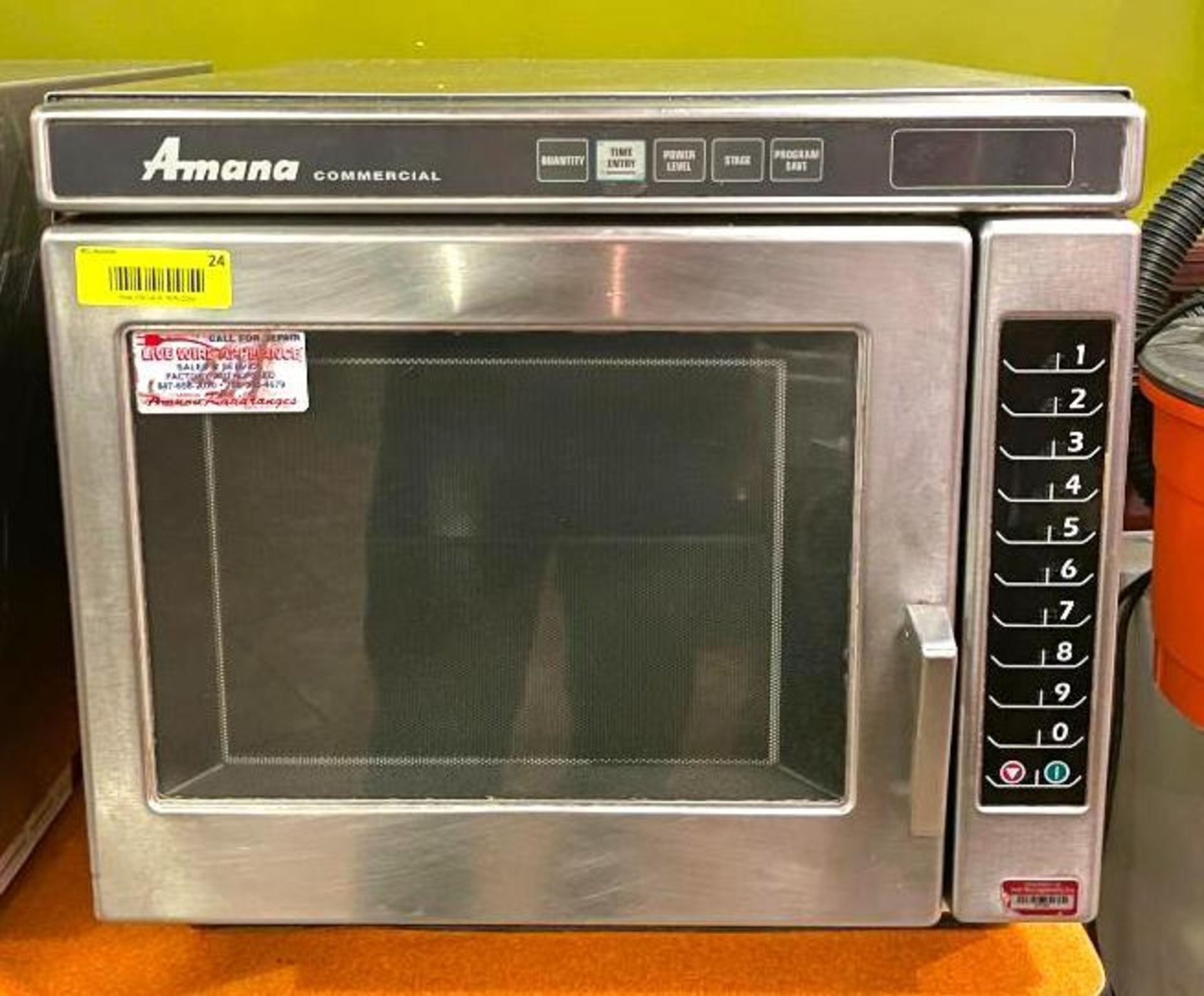 DESCRIPTION COMMERCIAL 2200W MICROWAVE BRAND/MODEL AMANA RC22S2 QUANTITY: X BID 1