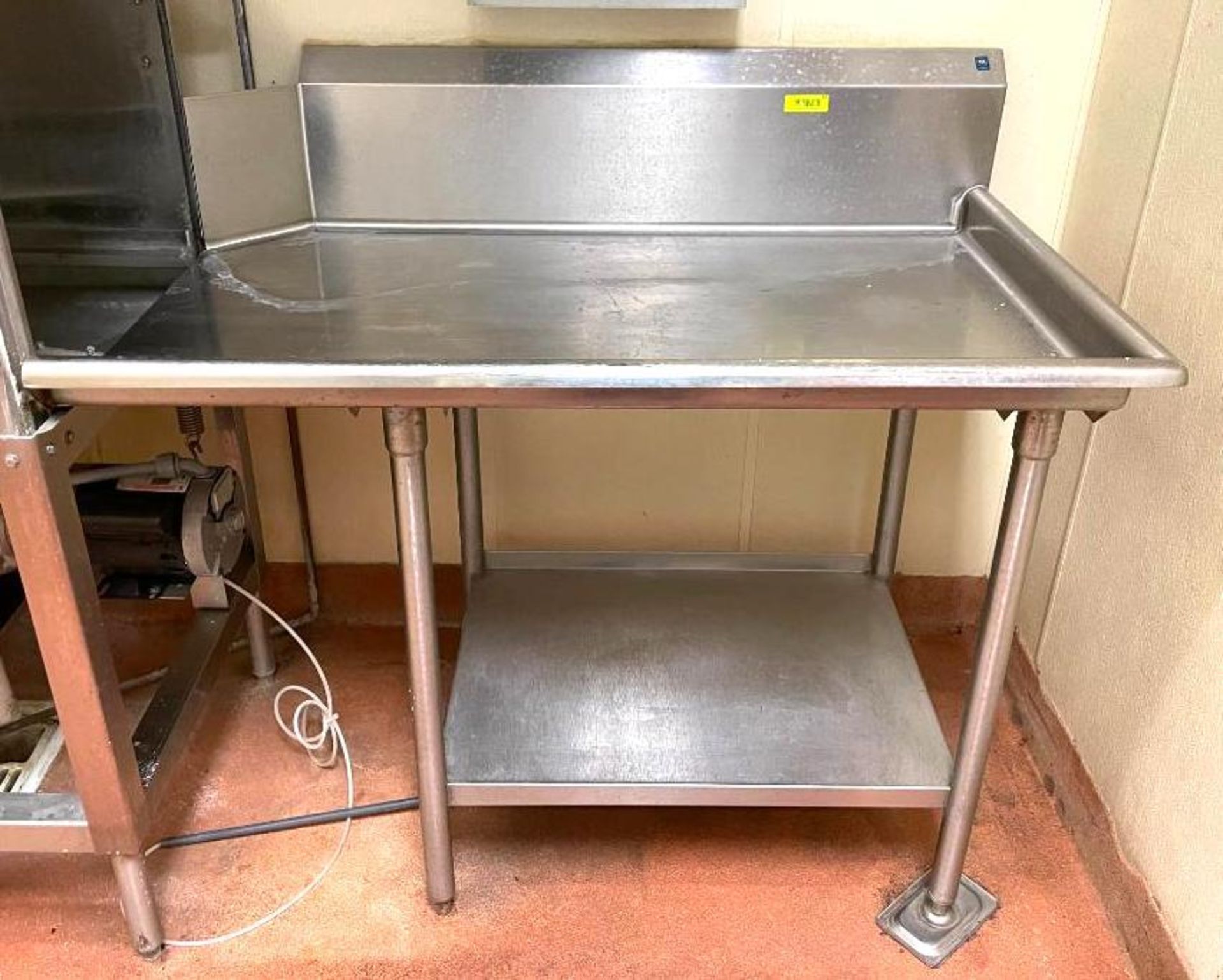 DESCRIPTION LEFT-SIDE DISH RECEIVING STAINLESS STEEL TABLE WITH UNDERSTORAGE SIZE 48" QUANTITY: X BI